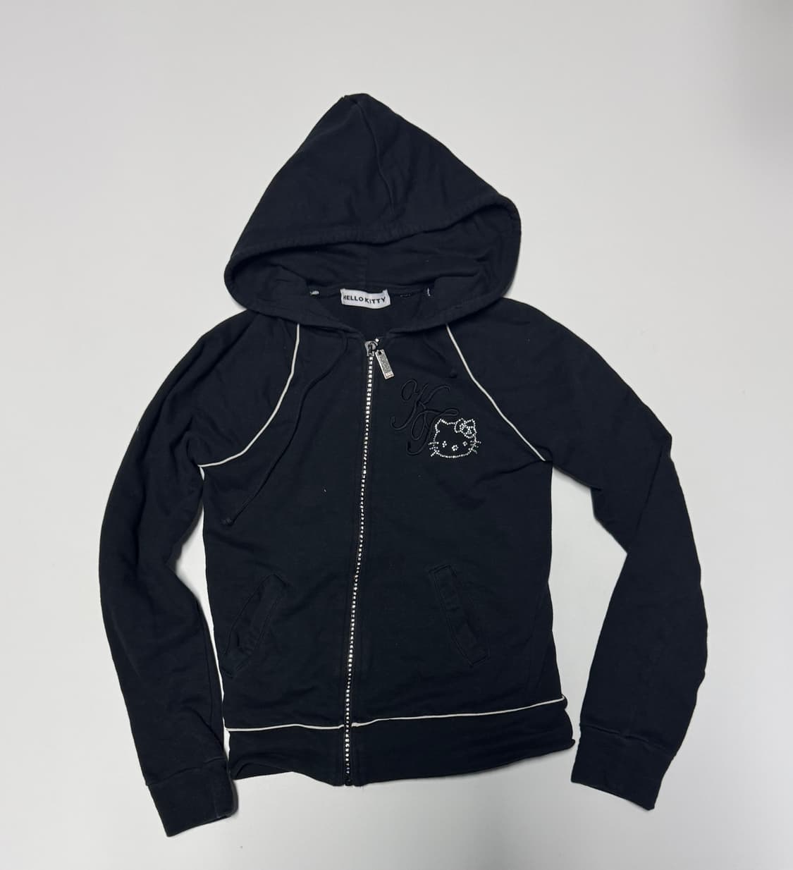 여성 리얼 일본판 헬로키티 귀여운 후드집업 블랙 상품이미지1
