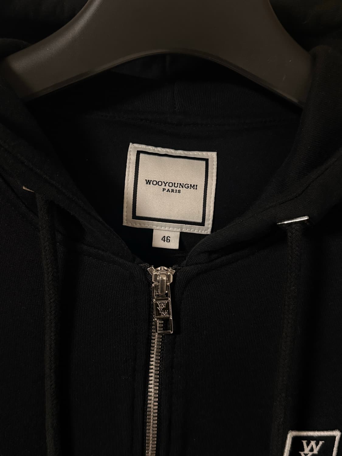 우영미 백로고 후드집업 블랙  상품이미지5
