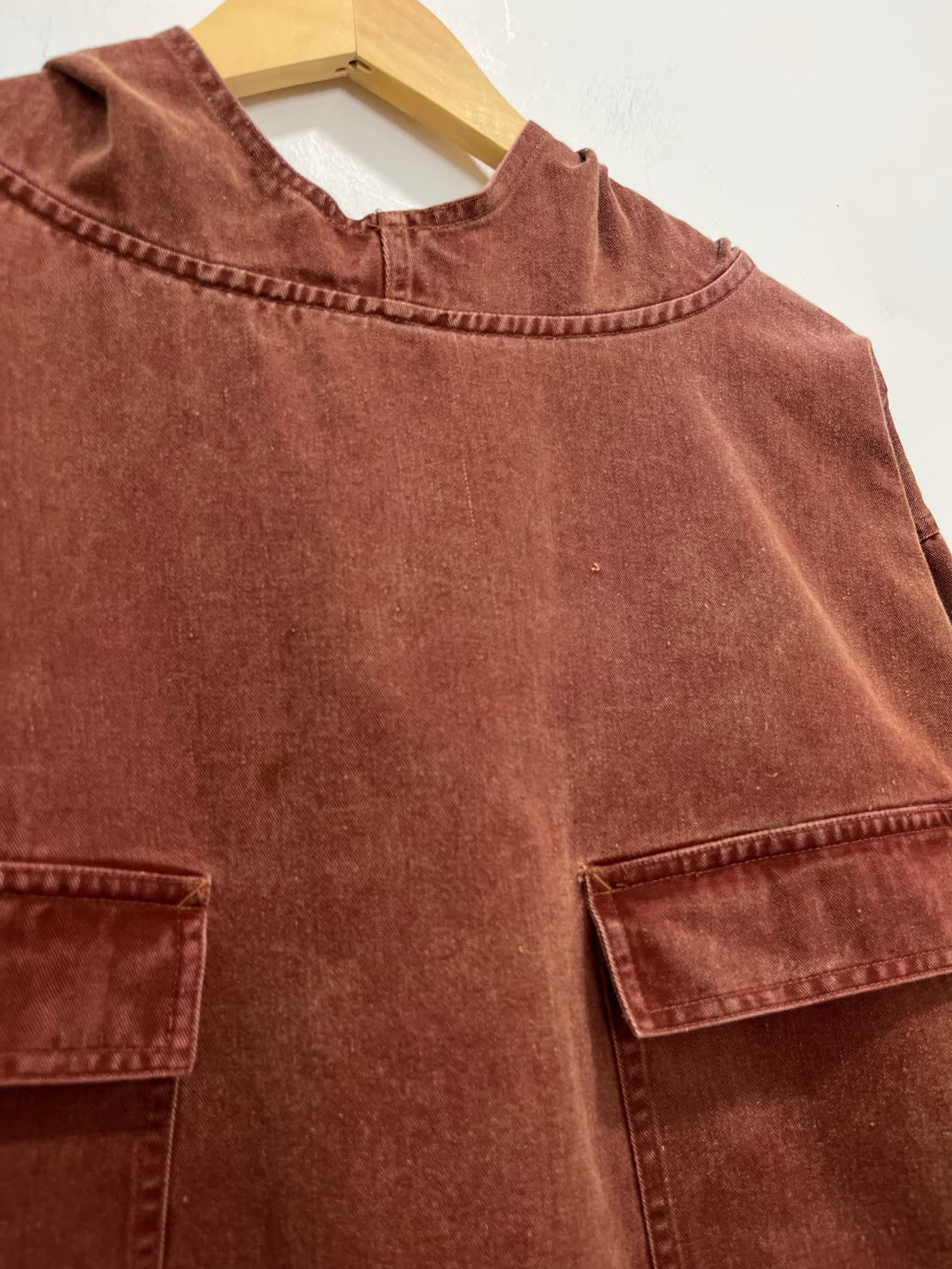 일본 빈티지 카고 피그먼트 후드 아노락 티셔츠 상품이미지3