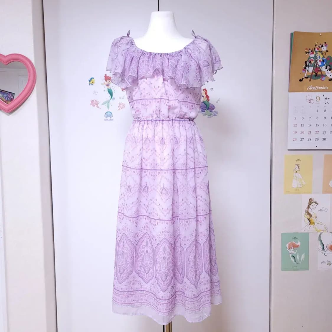 퍼플 보헤미안 쉬폰 롱원피스 상품이미지1