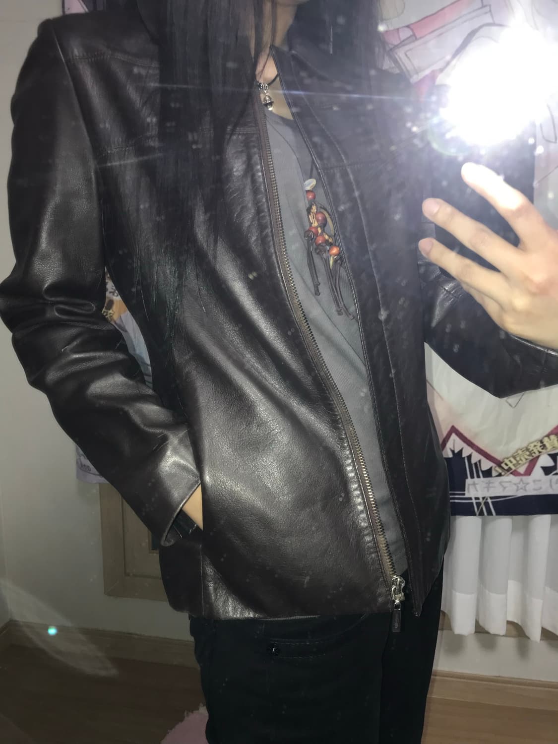 딥브라운 양가죽 레더자켓 상품이미지3