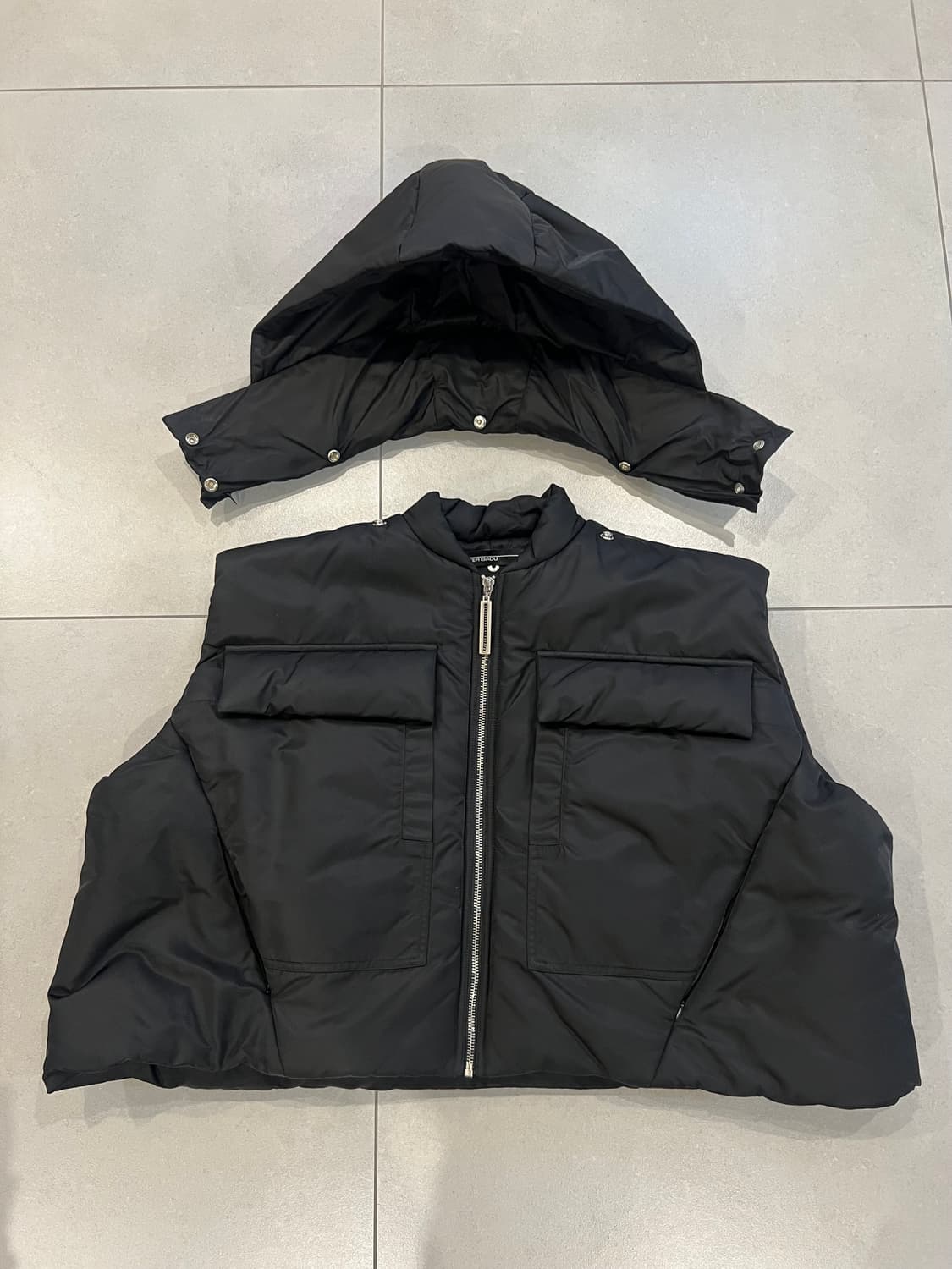 스펜서바두 크롭 카고 패딩 베스트 블랙 M 상품이미지5