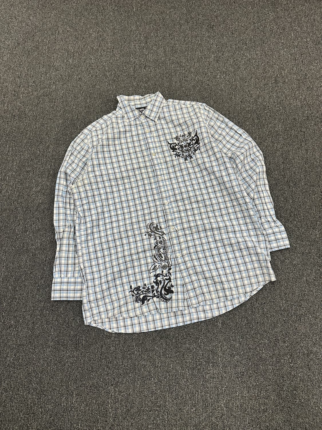 XL) ECKO UNLTD 빈티지 프린팅 오버핏 체크셔츠 상품이미지2