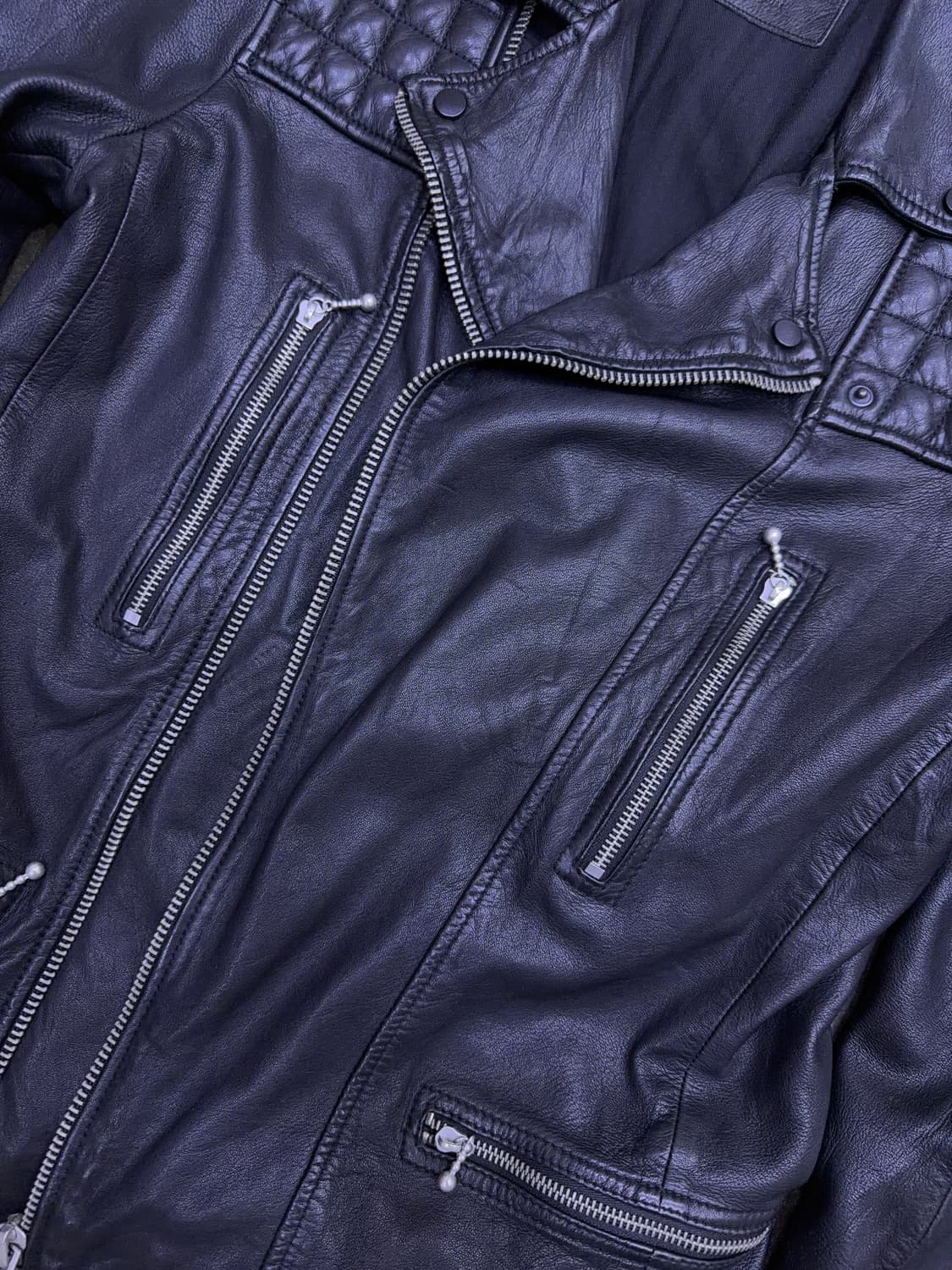 올세인츠 로울리 레더 바이커 염소 가죽자켓 M 상품이미지4