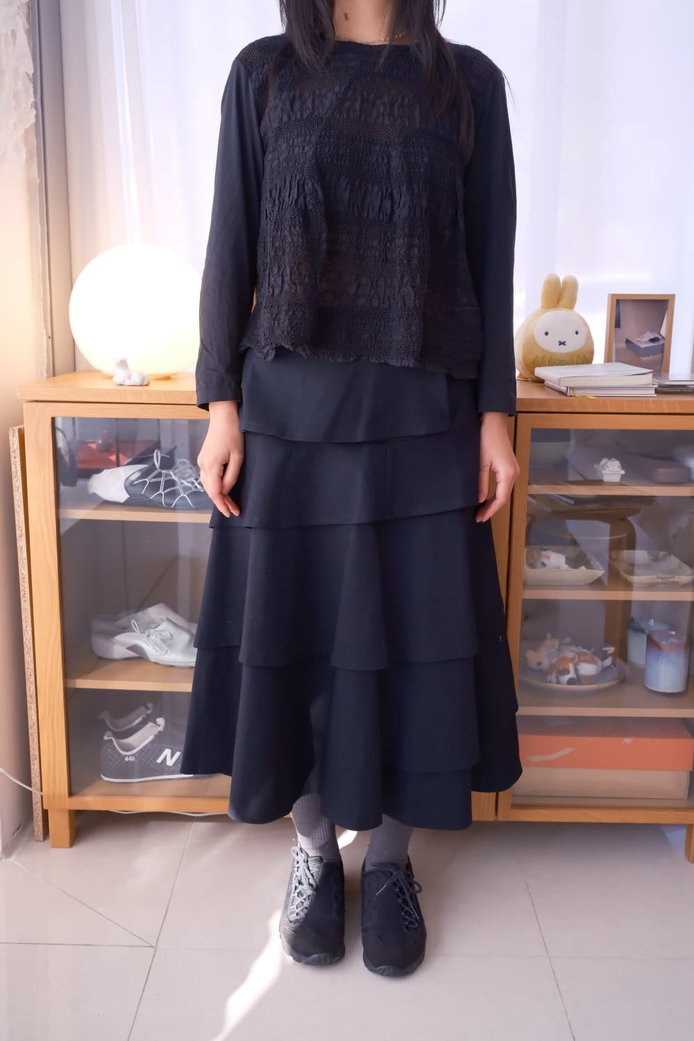 Lace back button top 상품이미지4