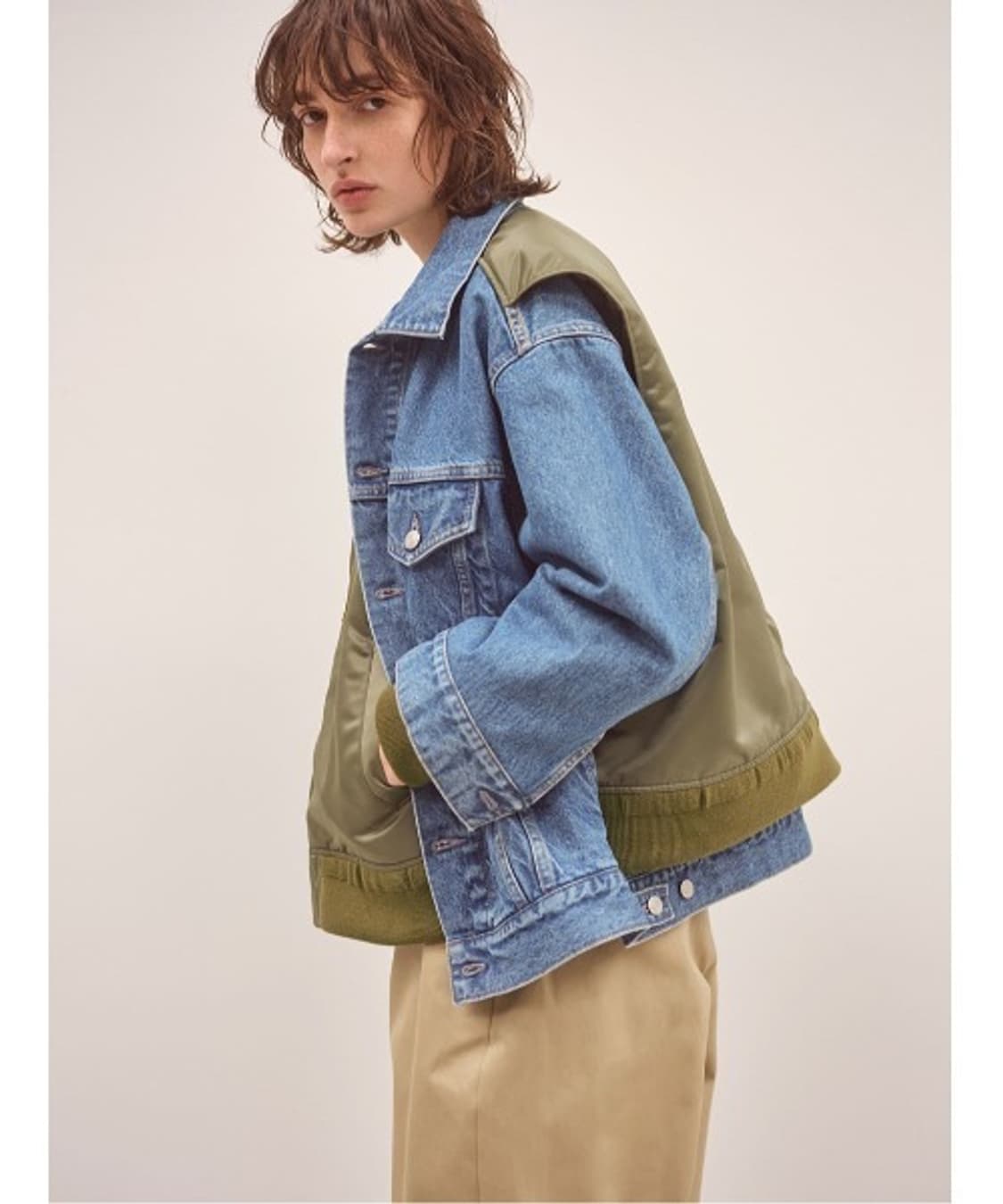 SOFTHYPHEN 데님 MA-1 레이어드 자켓 상품이미지1