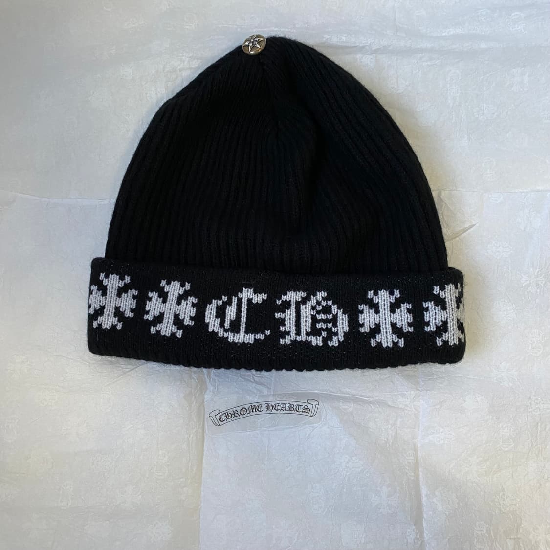 [Free] 크롬하츠 빅 대디 캐시미어 비니 블랙 상품이미지2