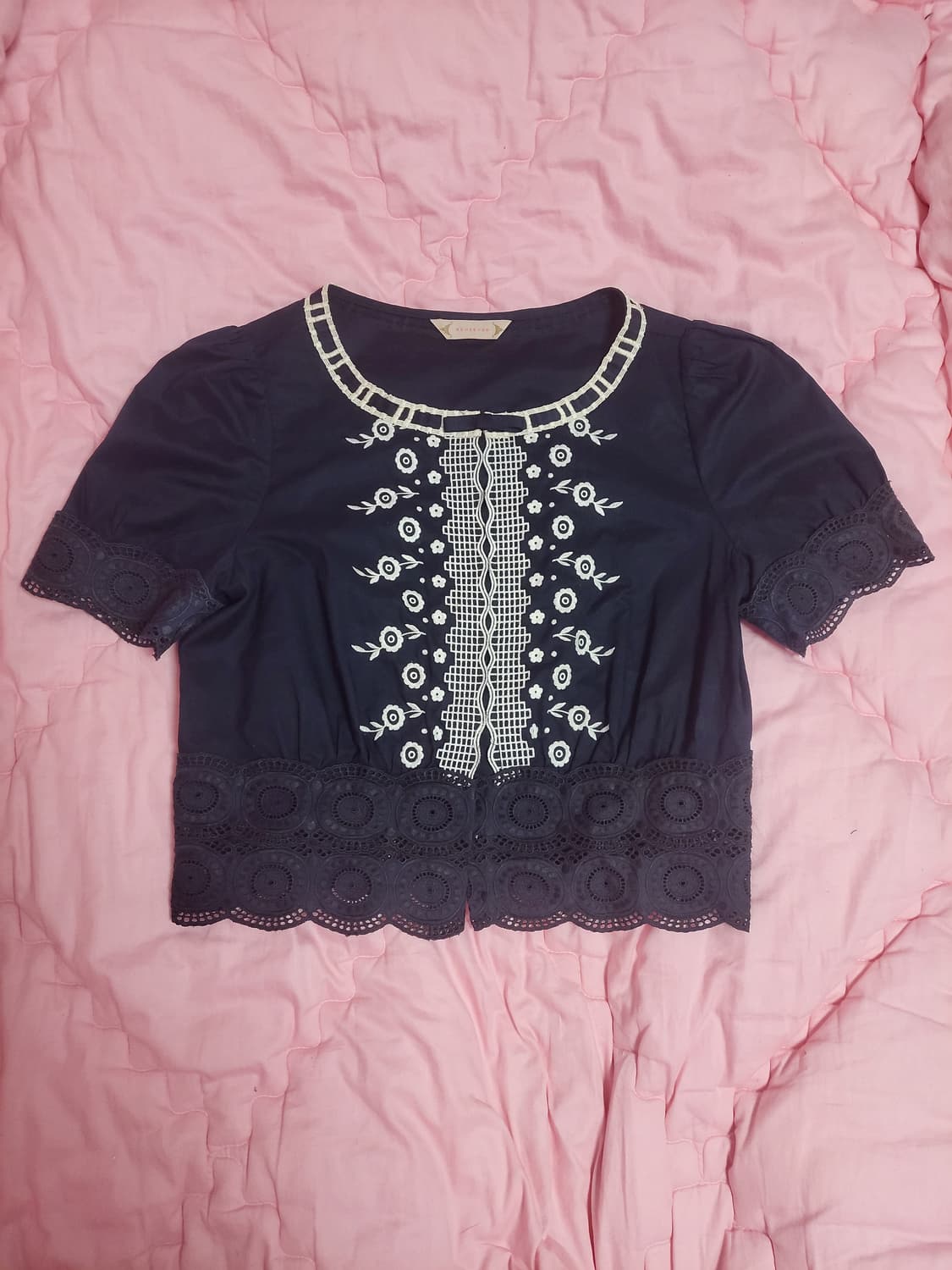 급처상태좋음!레니본 리본 레이스 자수 공주 가디건 블라우스 자켓 셔츠 상품이미지1