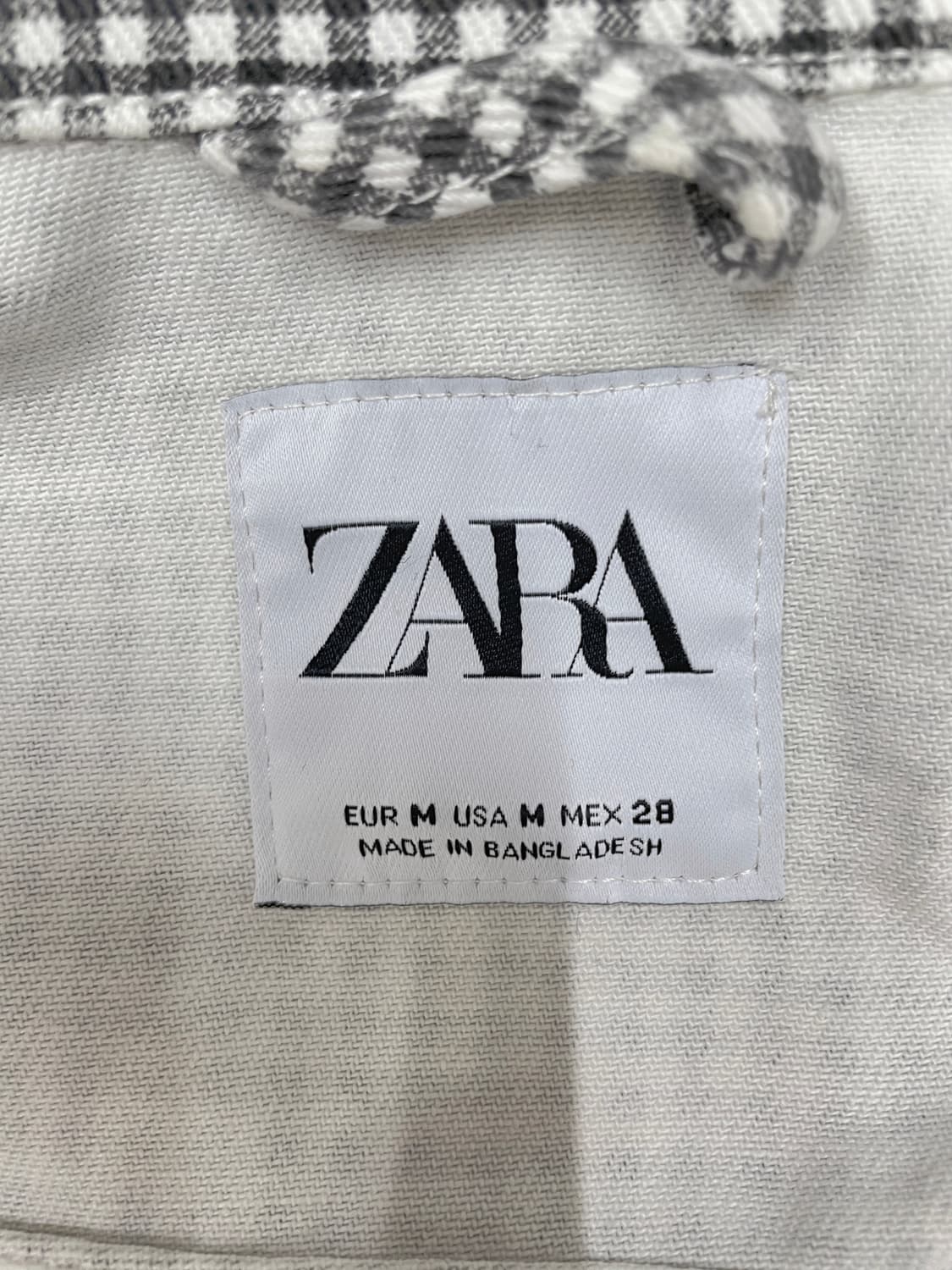 자라(ZARA) 체크 크롭 데님 자켓 상품이미지4