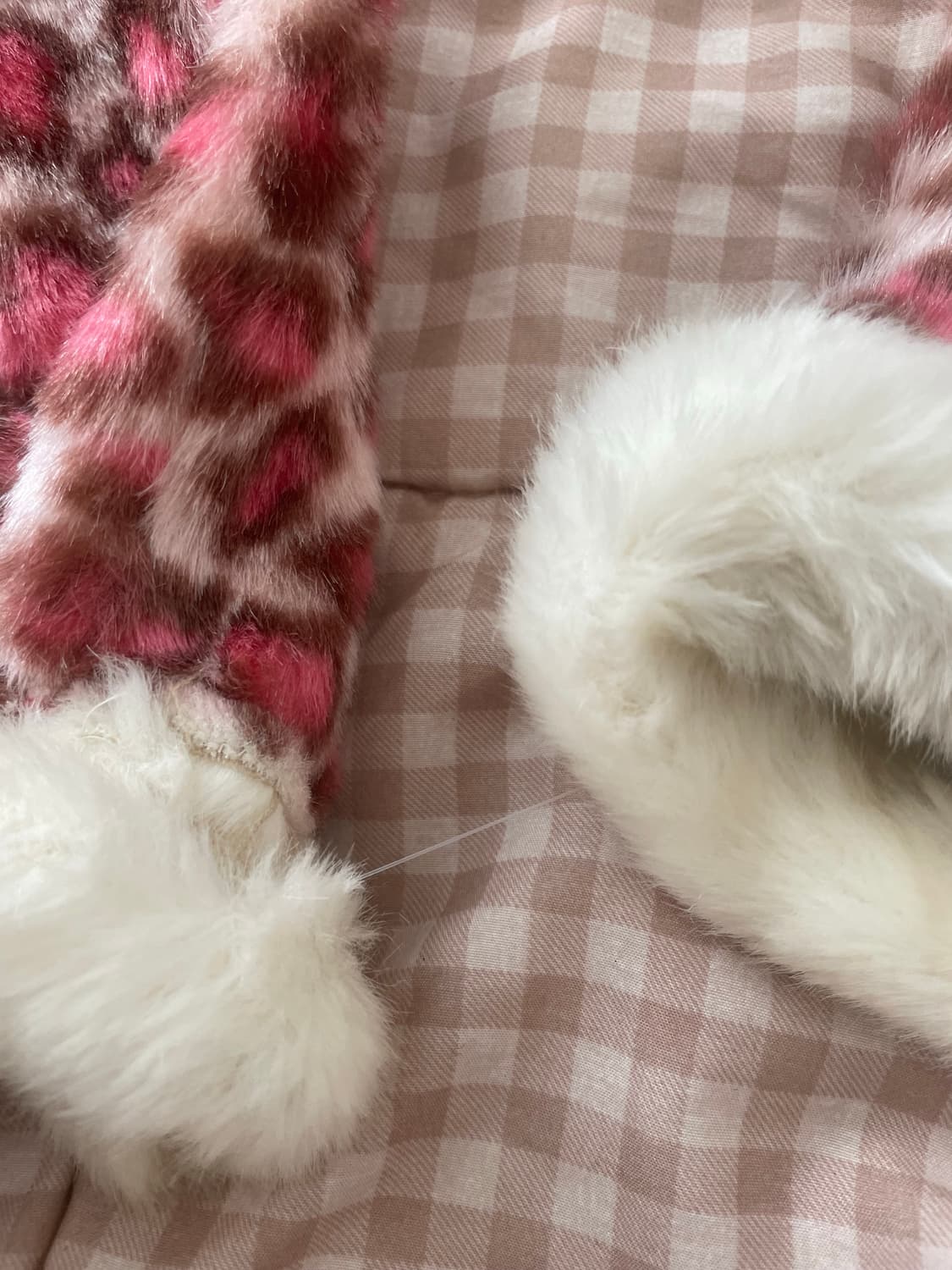 모리걸 빈티지 갸루 핑크 레오파드 털장갑 💗🤎 상품이미지2