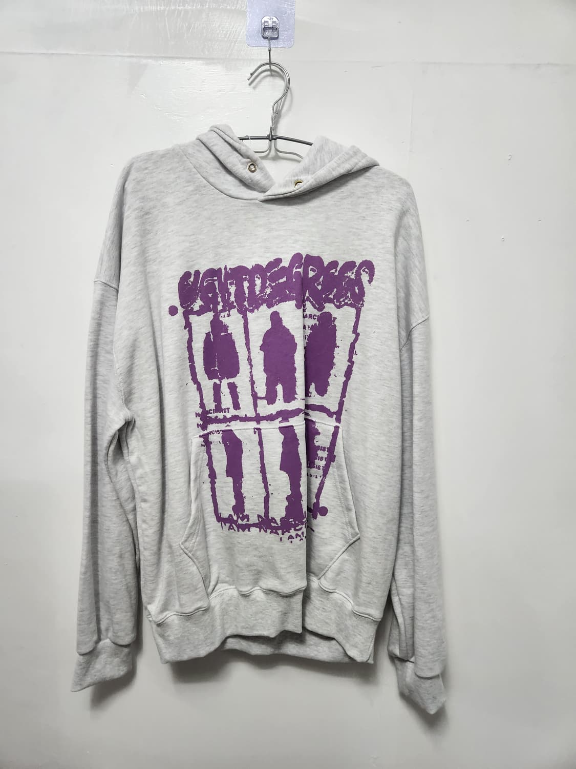 퍼플 그래픽 빈티지 무드 오버핏 후드티 상품이미지1
