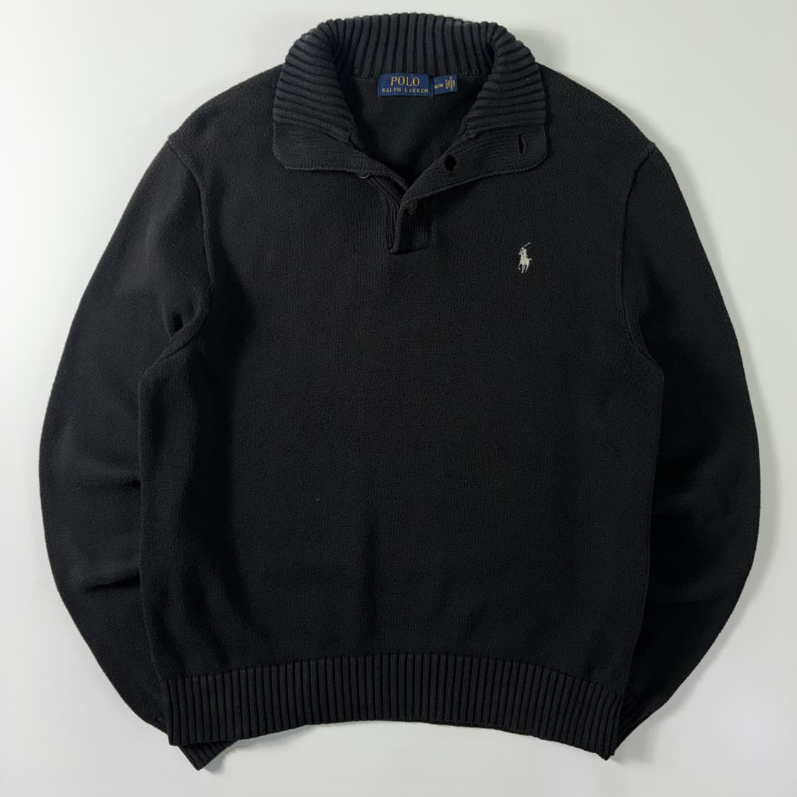 Polo 폴로 랄프로렌 블랙 3B 업버튼 집업 니트 상품이미지2