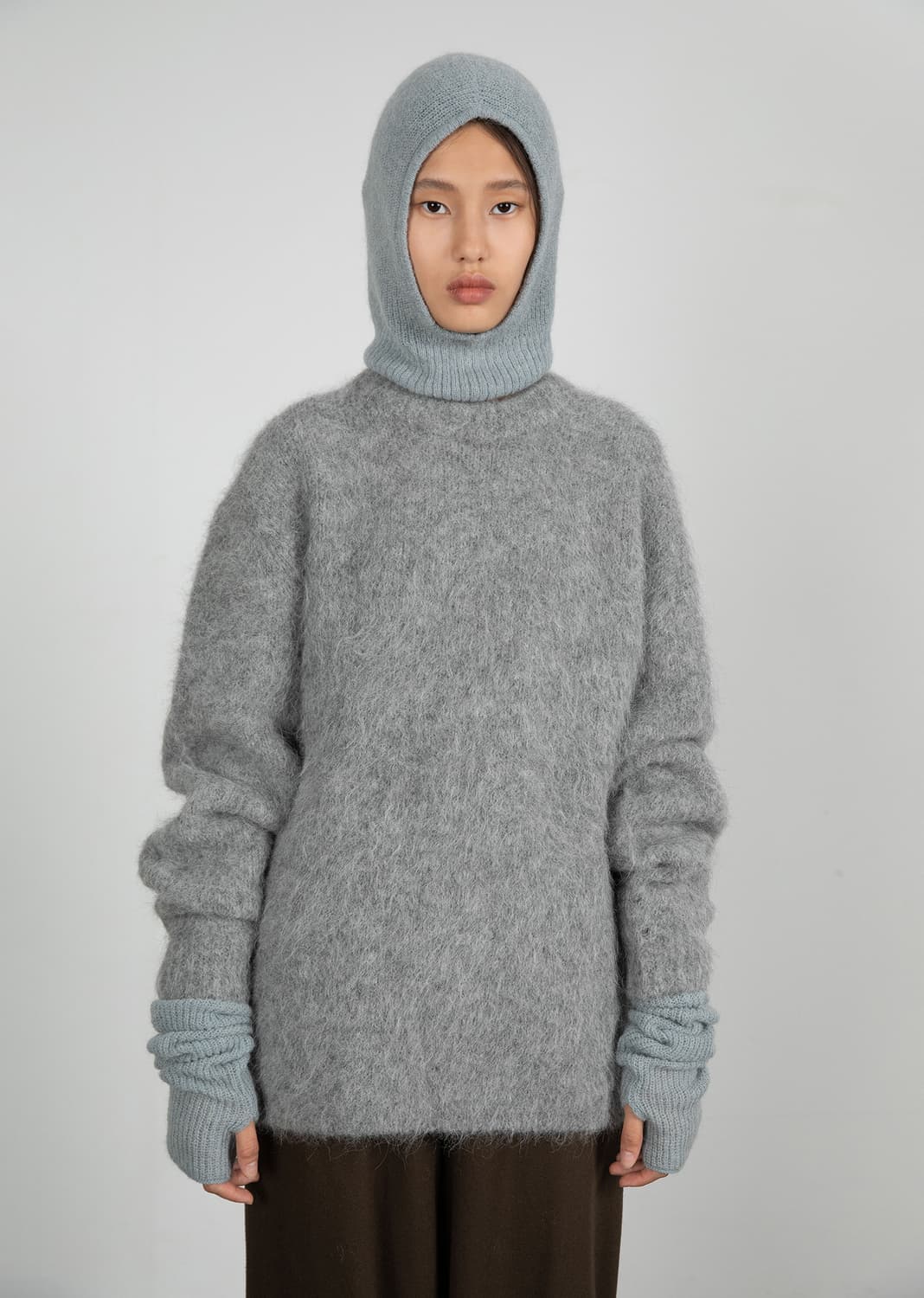 아모멘토 알파카 라운드 넥 풀오버 M 상품이미지1