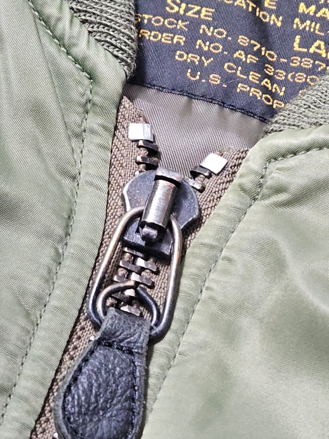 1990's 미공군 Ma-1 플라이트 자켓 항공점퍼 L 하드페이딩 상품이미지7