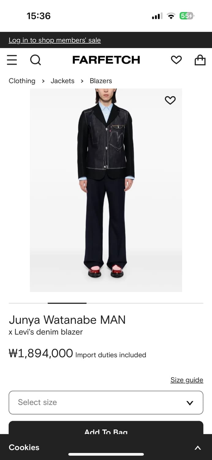24AW 준야와타나베 데님 자켓 상품이미지2