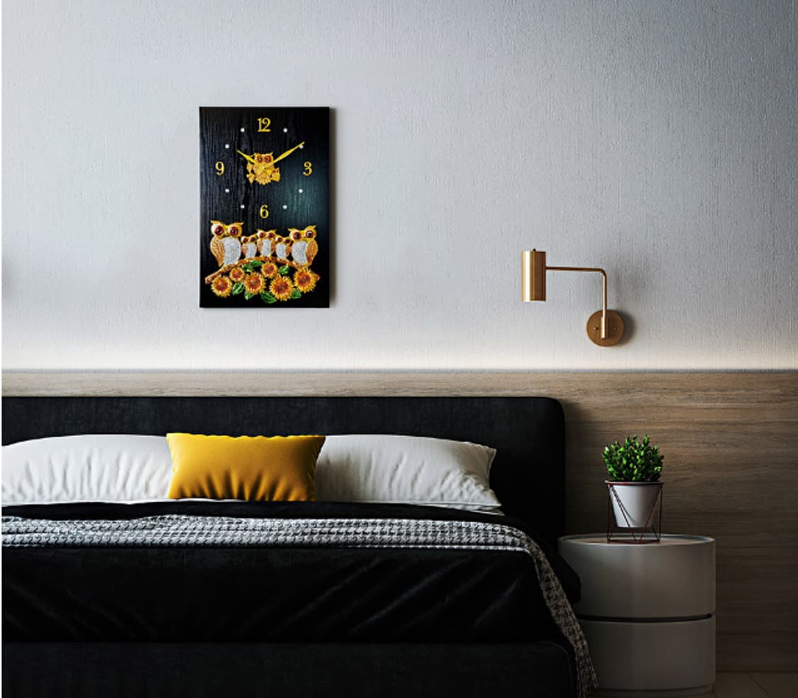 부엉이시계 해바라기시계 거실 대형 무소음 벽시계 판매 상품이미지9