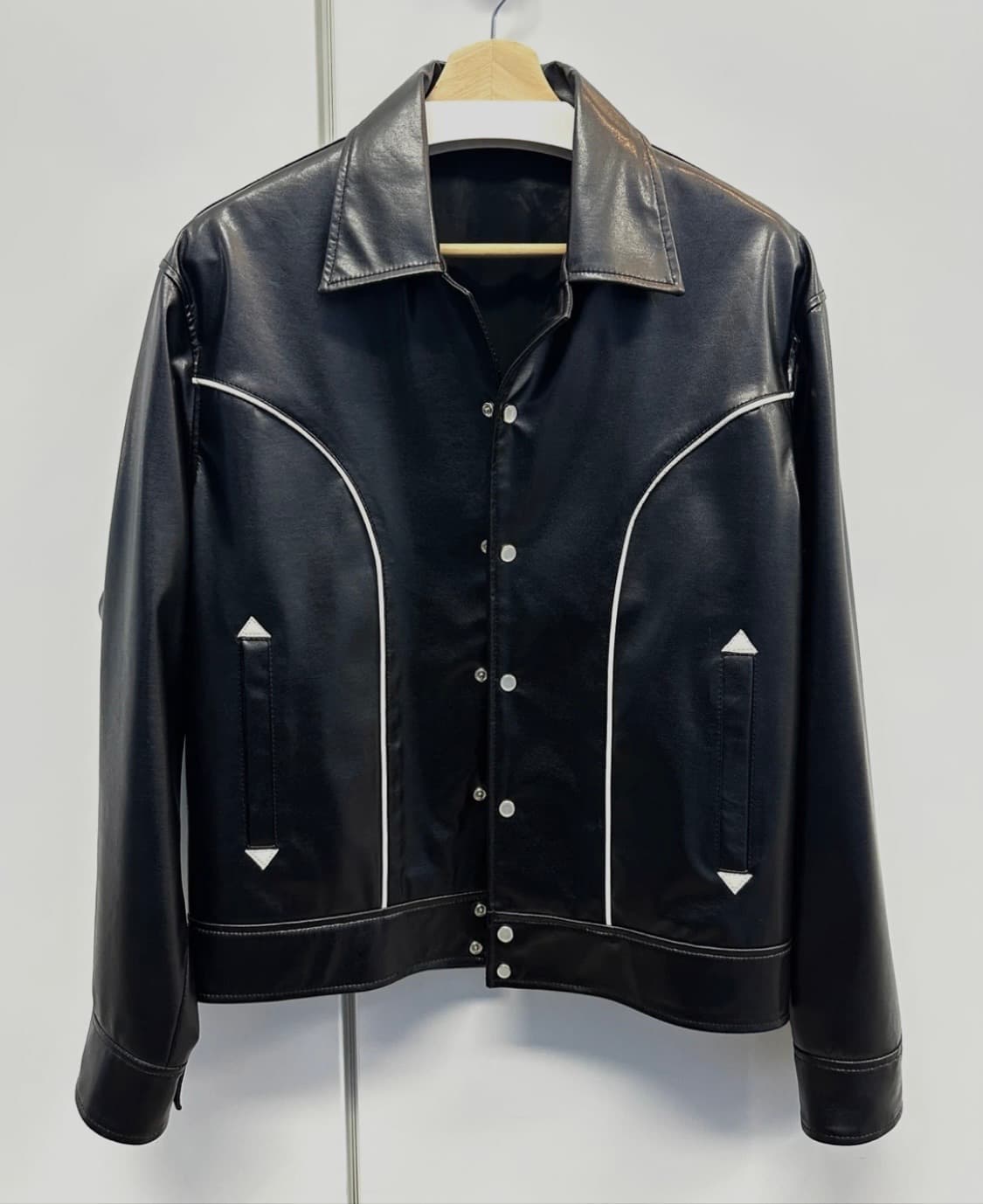 [유스/레더] japan fabric faux leather 자켓 상품이미지3