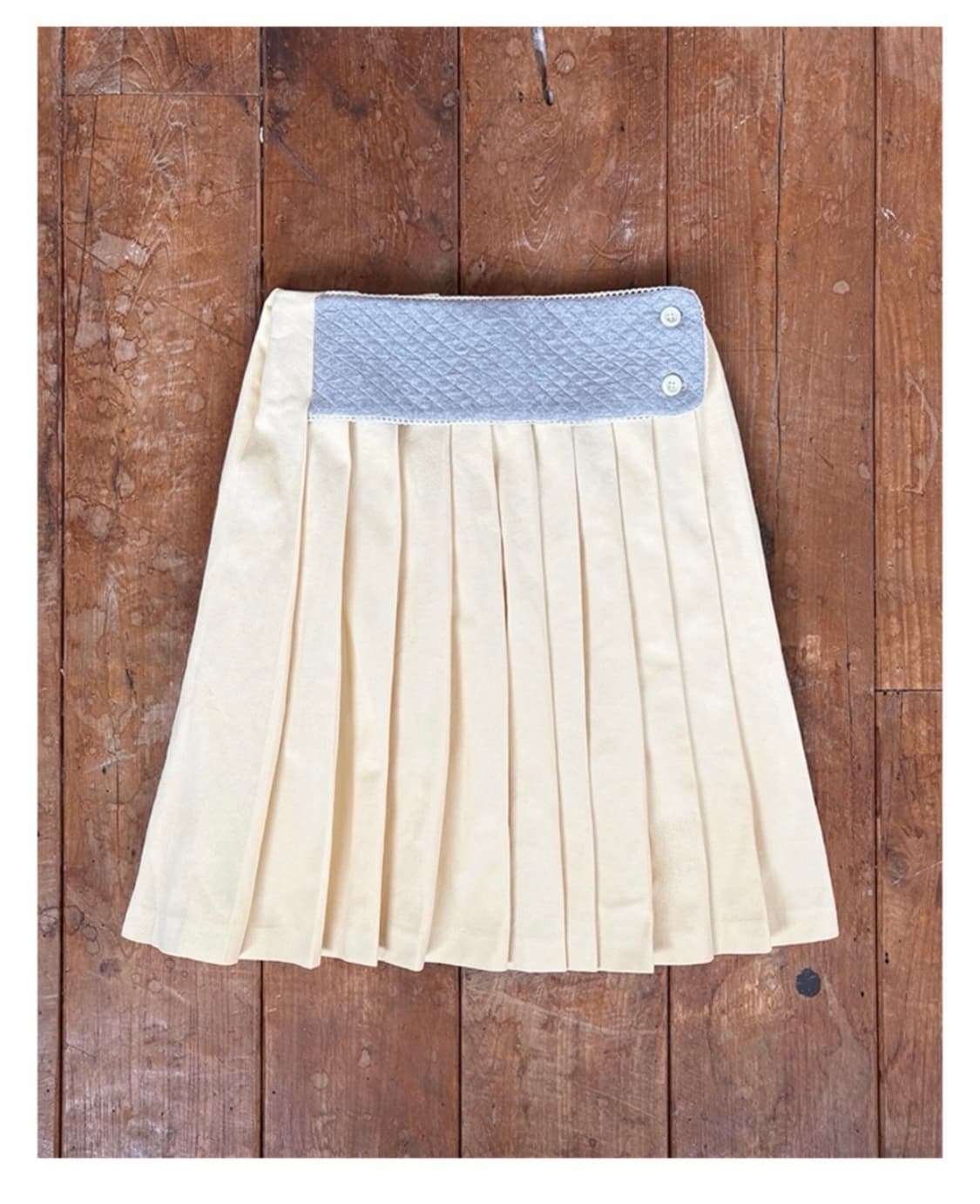 오스하이 밴드 플리츠 스커트 베이비옐로우 상품이미지2