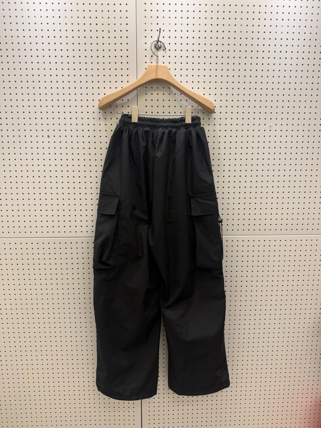 빈티지 블랙 스트링 카고 팬츠 U255 상품이미지3