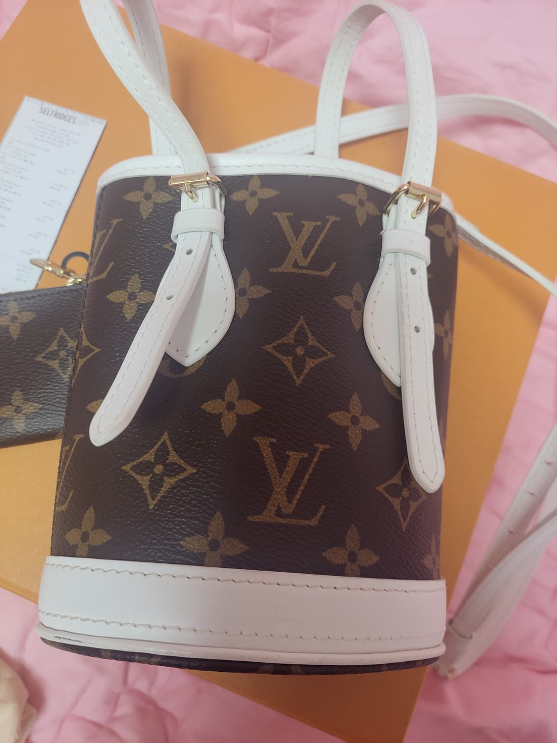 정품)급처상태좋음!루이비통 나노 버킷백 모노그램 토트백 가방 크로스숄더백 상품이미지8