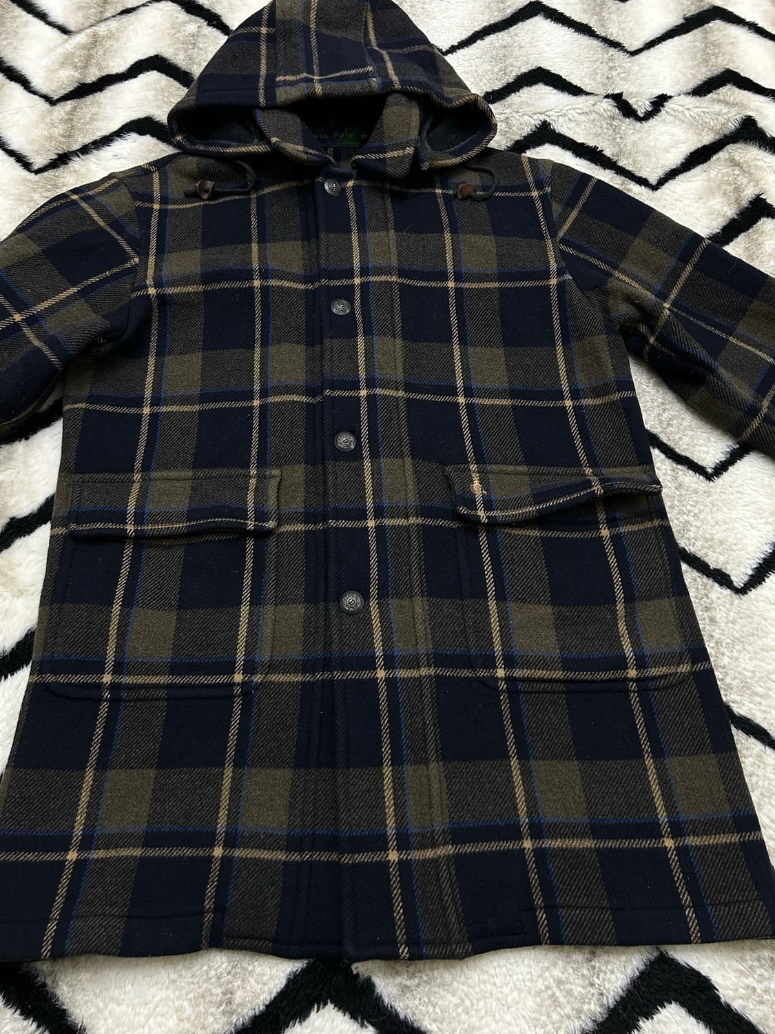 [L]빈폴 헤비울 오버핏 체크 코트 상품이미지3