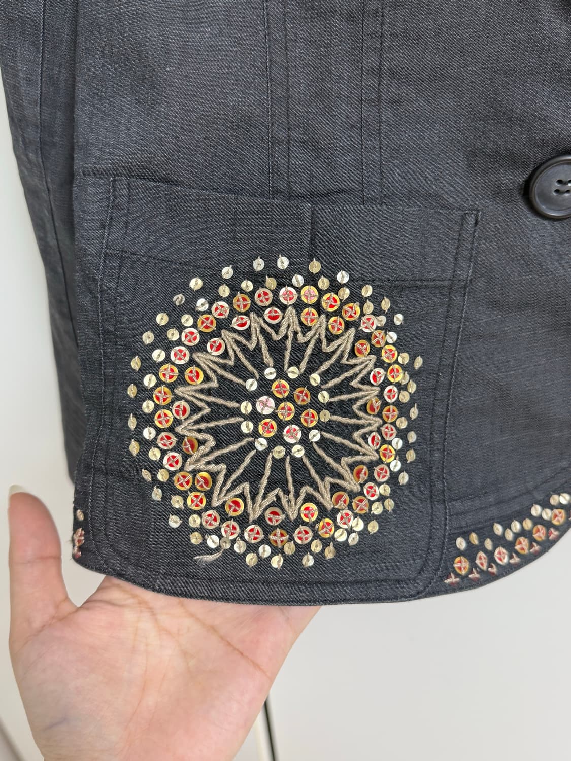 앤틱 문양 데님자켓 상품이미지3