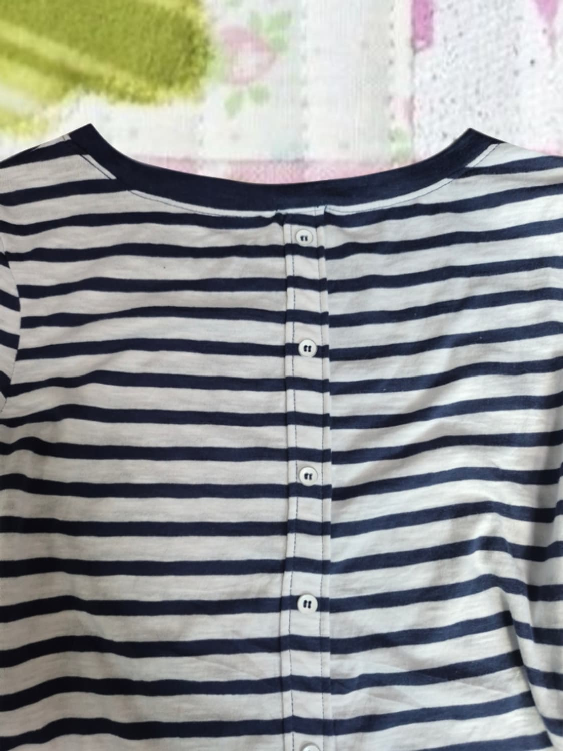 모리걸 빈티지 단가라 단추 바선생 스트라이프 긴팔 티셔츠 롱슬리브 상품이미지3