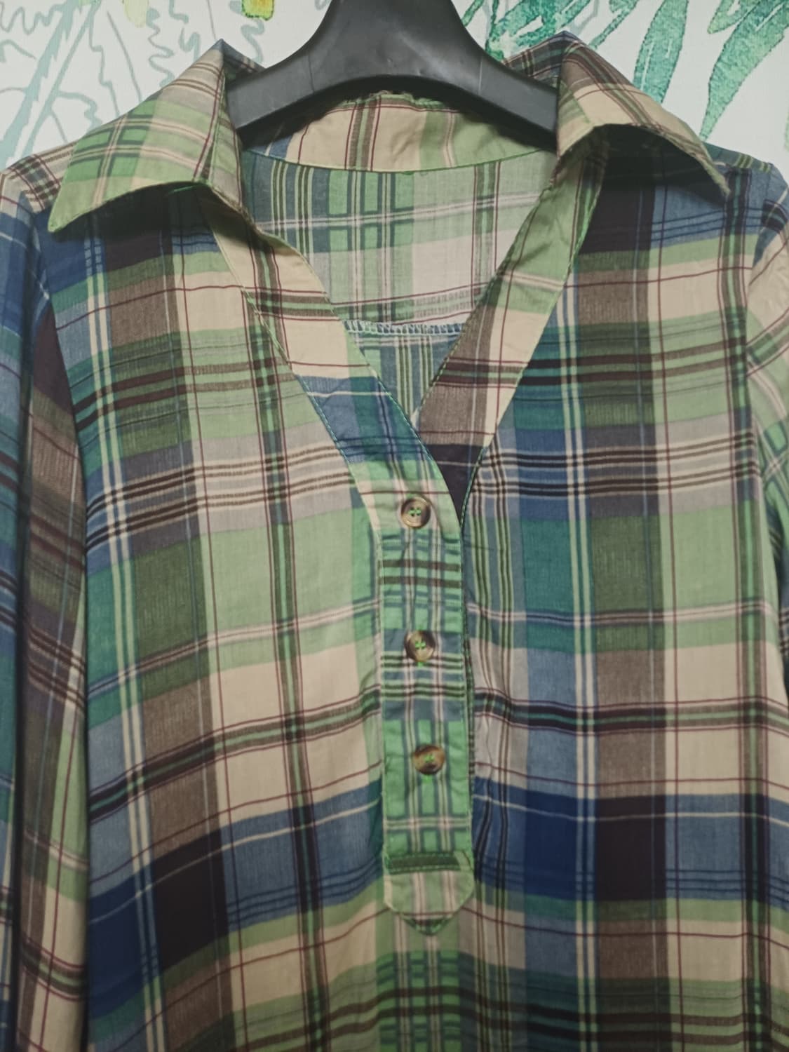 스카프원단 체크 남방 상품이미지5