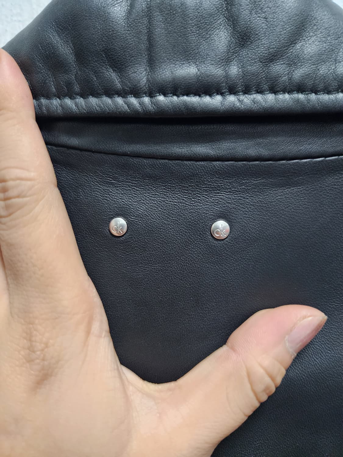 캘빈클라인 CK 스틸로고 리얼레더 라이더자켓 상품이미지3