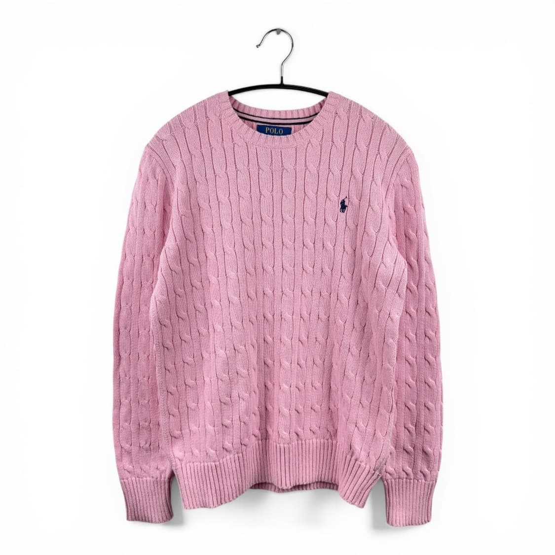(L) 폴로 랄프로렌 신형 케이블 꽈배기 니트 핑크 상품이미지1