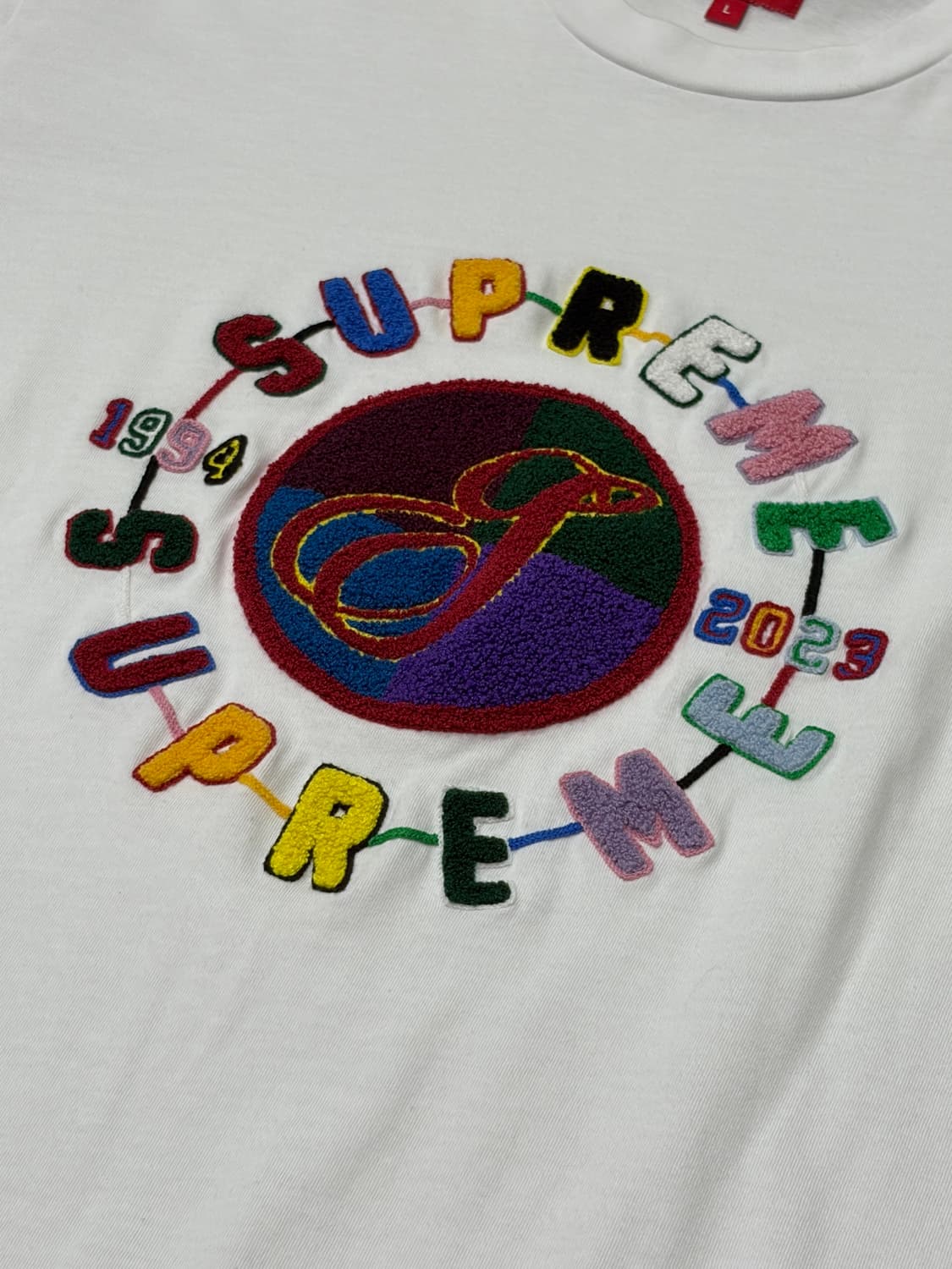 23SS 슈프림(Supreme) 셔닐 크레스트 숏슬리브 탑 화이트 상품이미지3