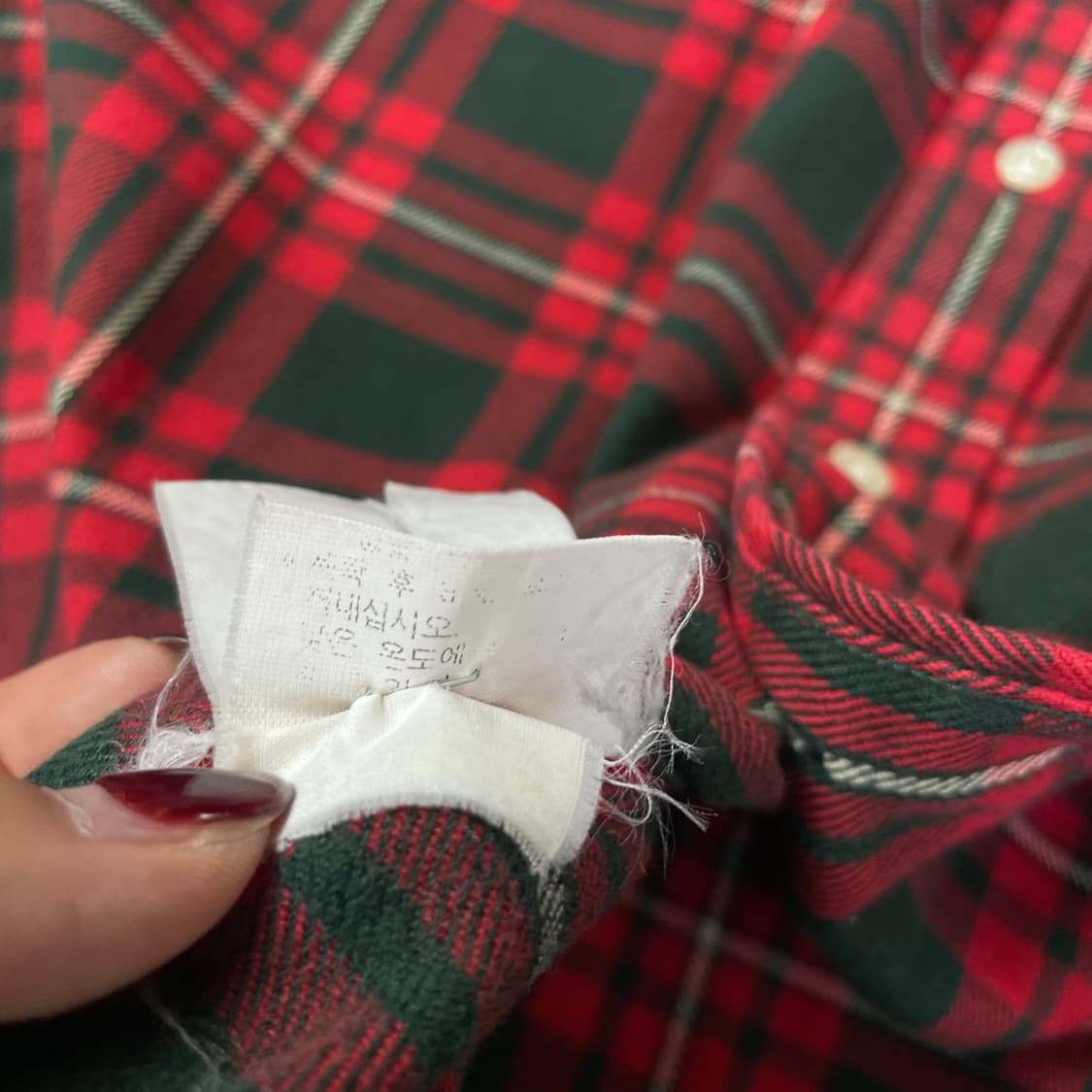 폴로 랄프로렌 레드 블랙 체크 긴팔 셔츠 커스텀핏 XXL 상품이미지6