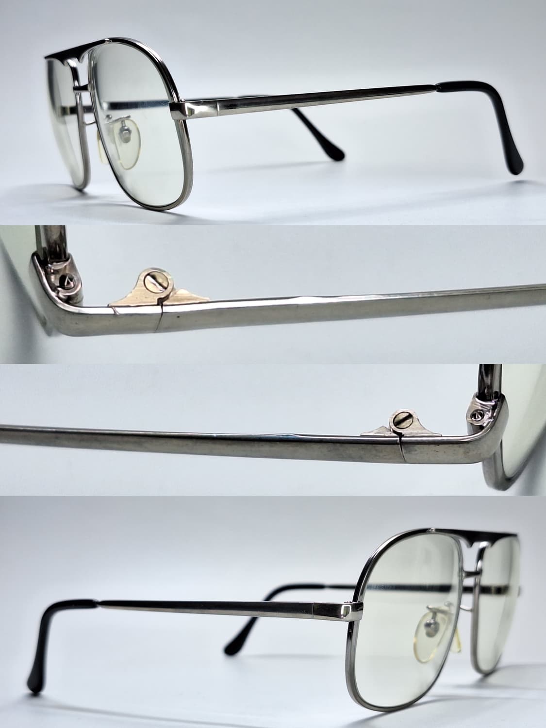 80s 일본제 빈티지 데드스톡 미사용/실버 투브릿지 안경테 140mm 상품이미지8