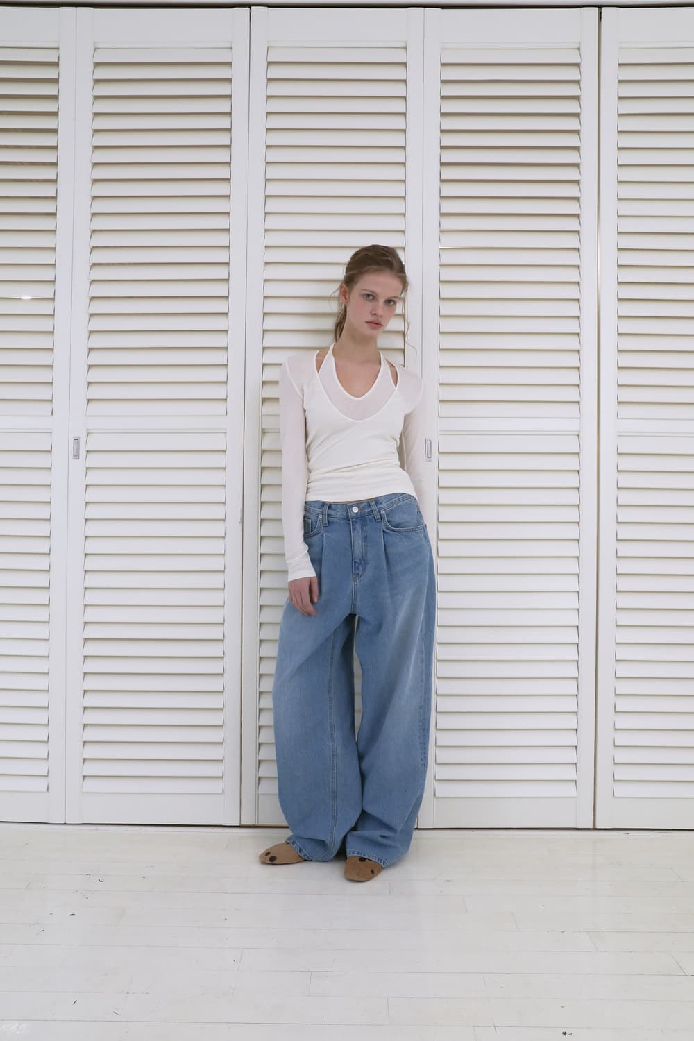 RHEME 리임 와이드 핀턱 데님 팬츠 상품이미지2