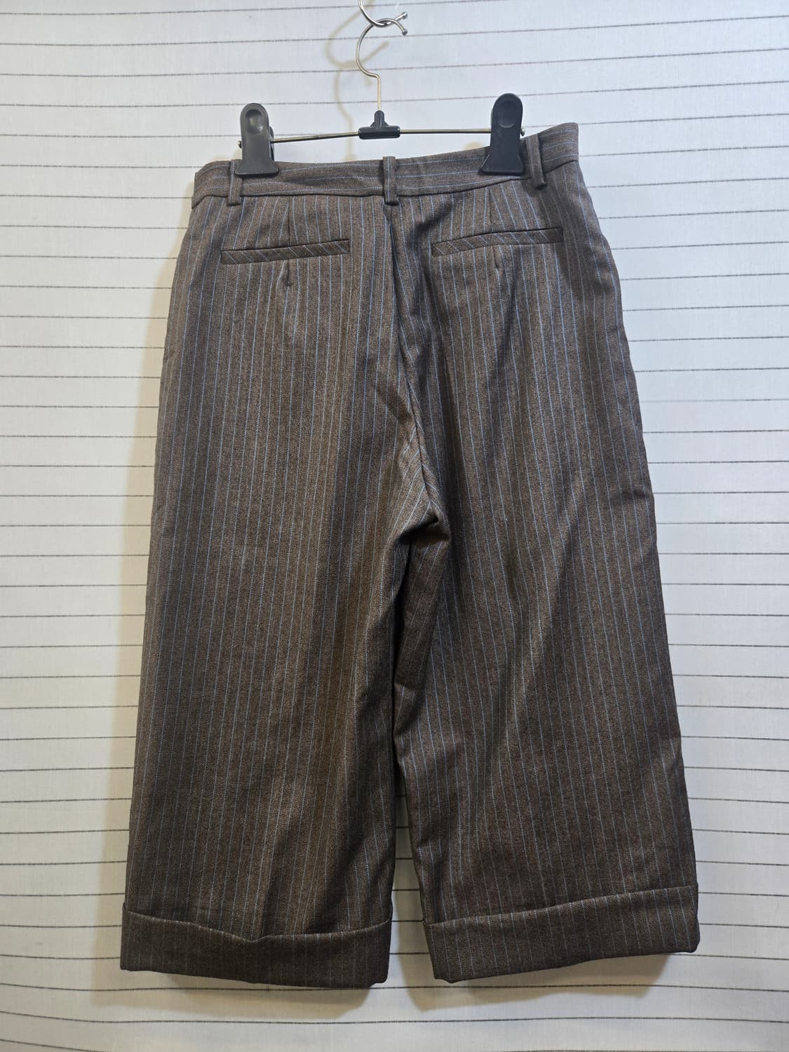 SjSJ SJSJ 체크 롤업 반바지 브라운 상품이미지6