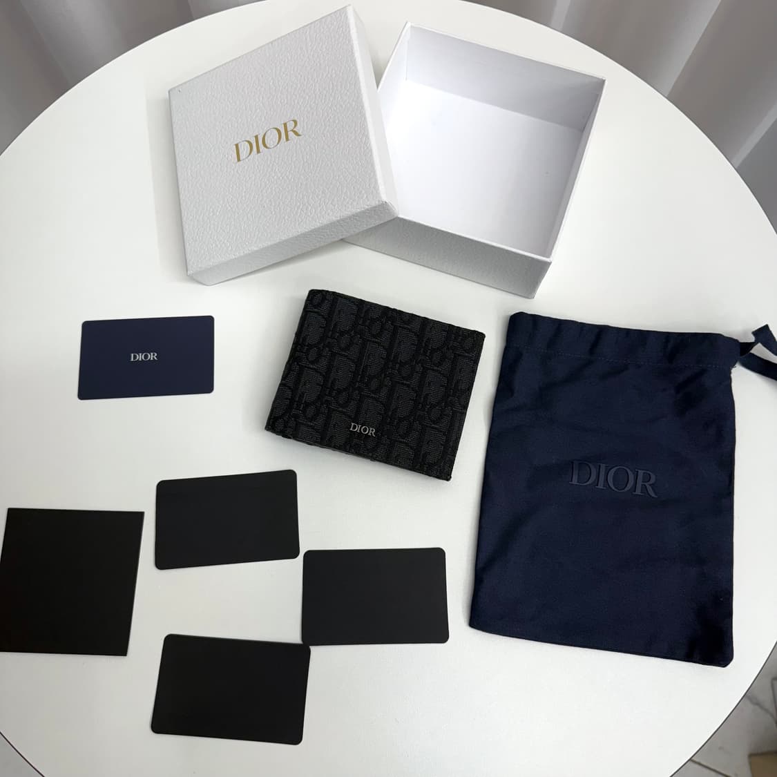 [풀박스] 디올 오블리크 반지갑 블랙 상품이미지1