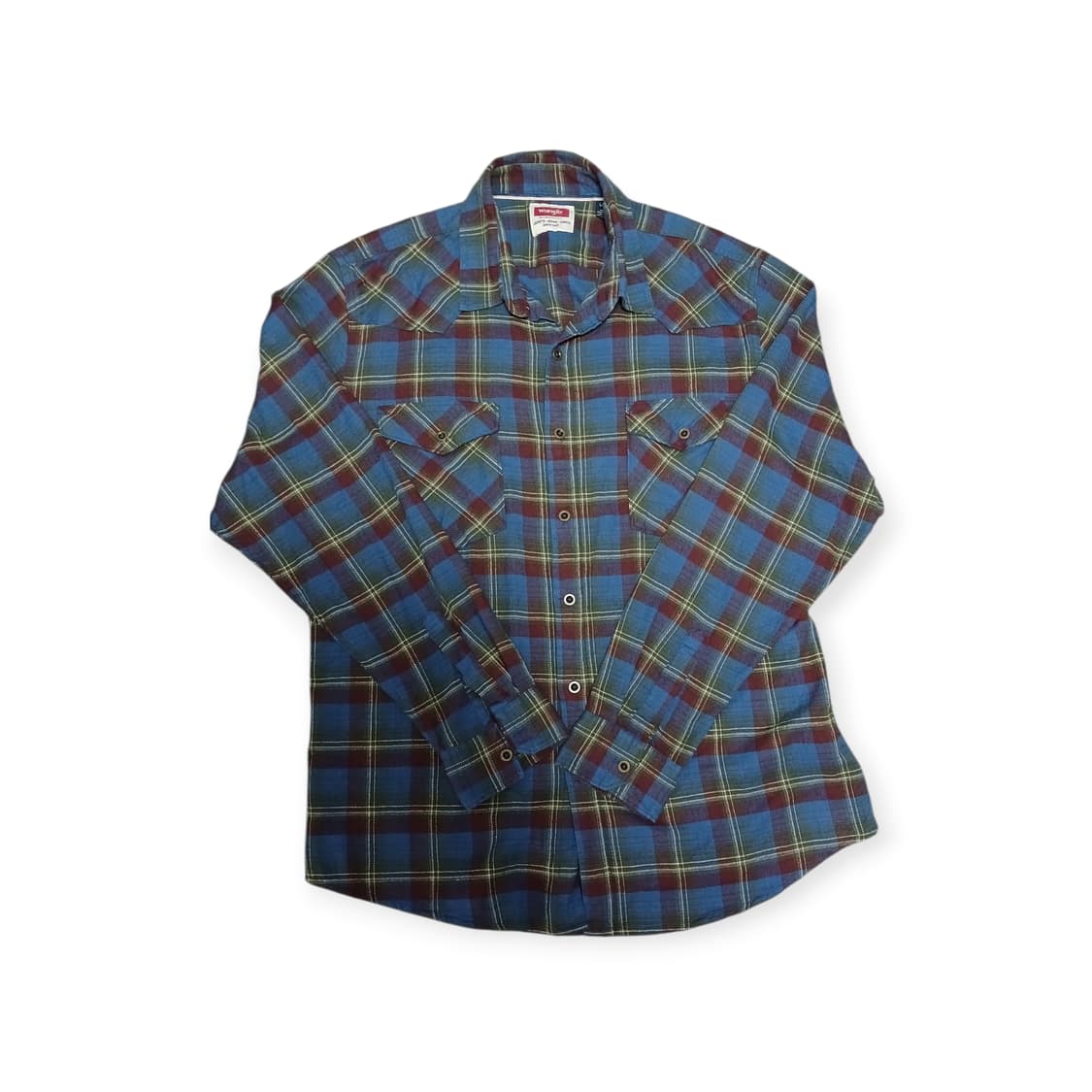 랭글러 블루 체크 셔츠 상품이미지1