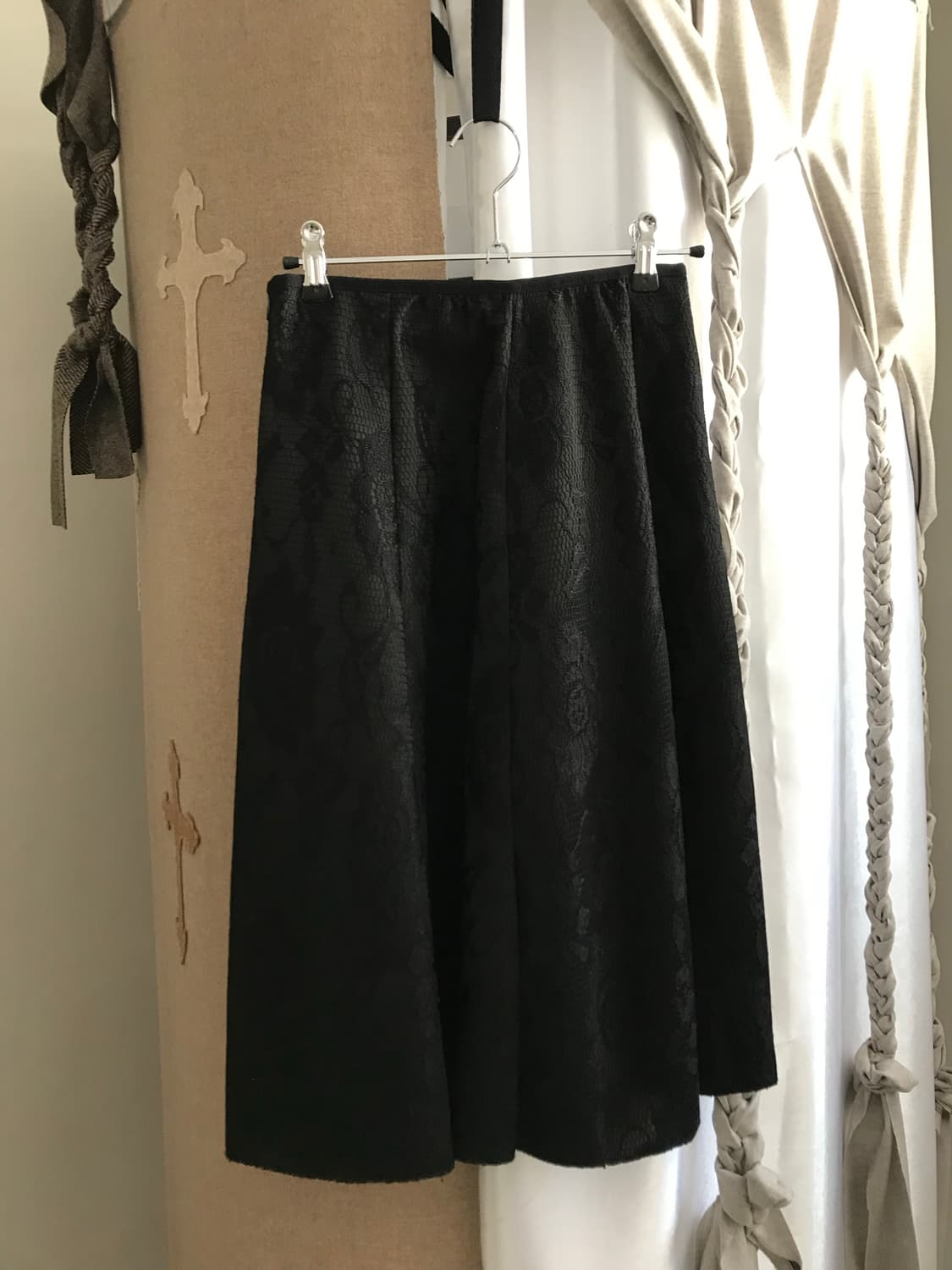 vintage black pattern skirt (25inch) 상품이미지5