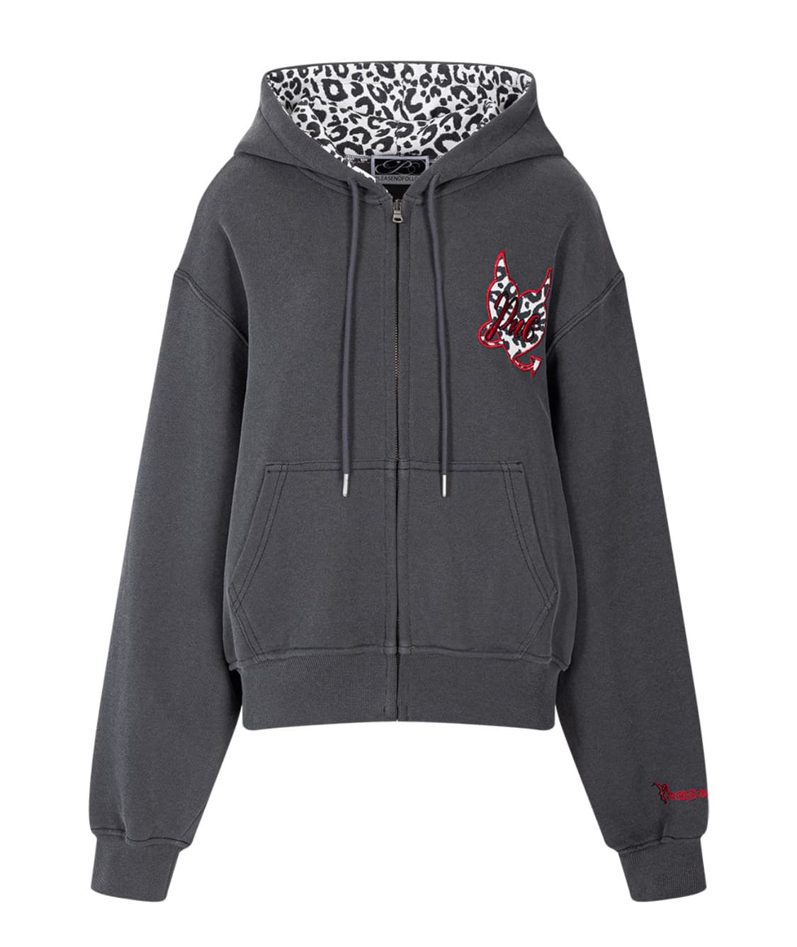 미개봉) 플리즈노팔로우 레오파드 하트 로고 후디 집업 상품이미지2