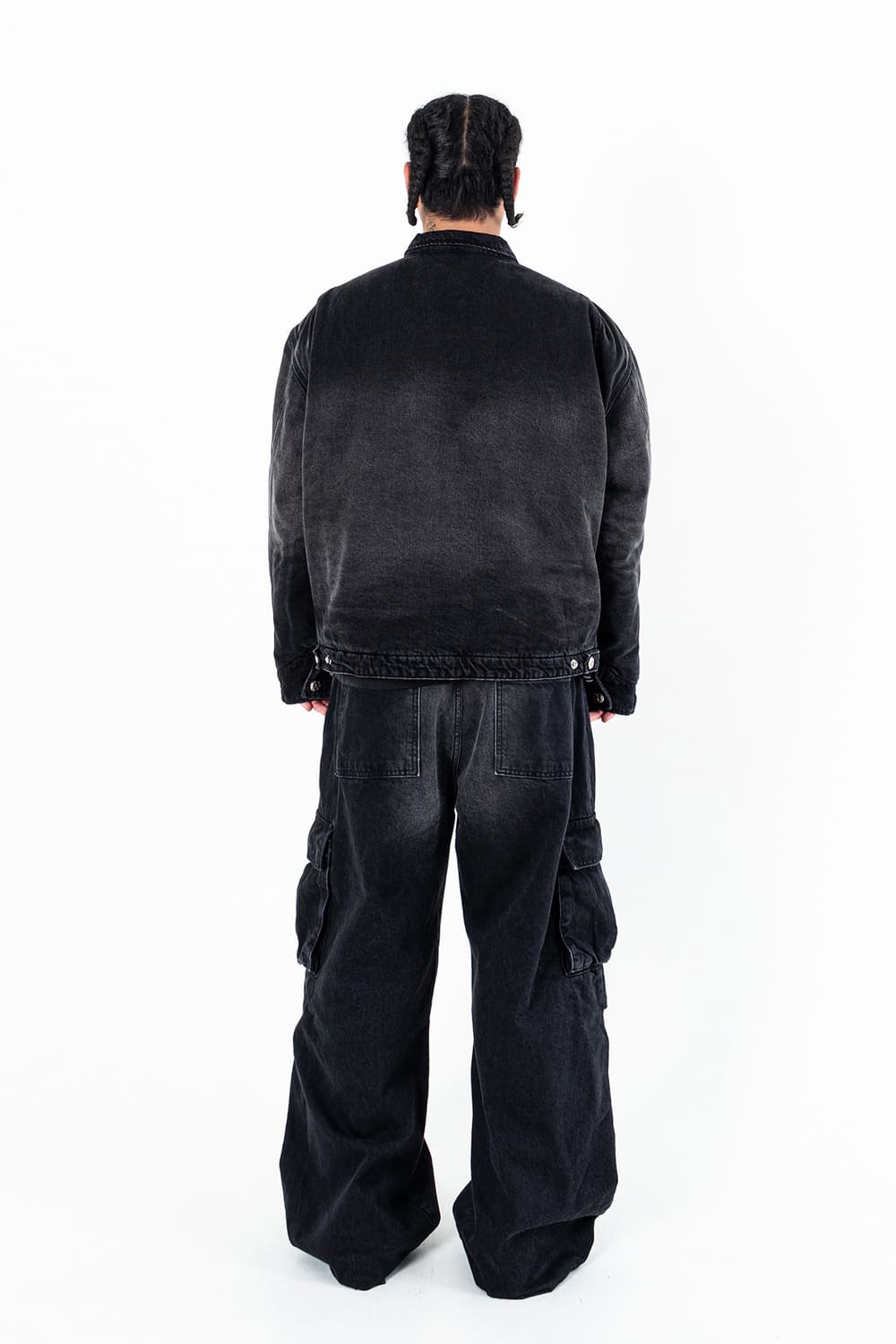 히든비하인드 데님 워크 자켓 블랙 L 상품이미지4