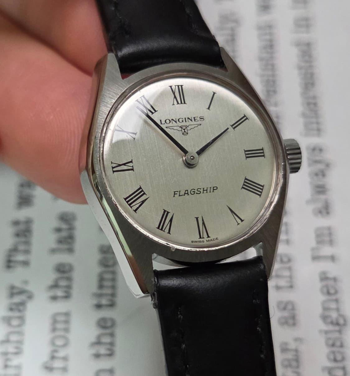 레어] 빈티지 론진 플래그십 실버 로만판 날개로고 수동 메커니컬 여성용 상품이미지9