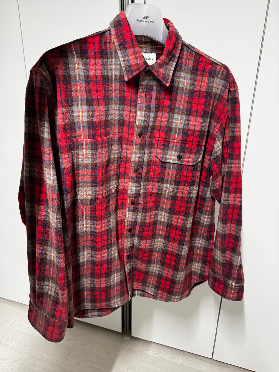 처칠롬퍼 플란넬체크셔츠 빈티지레드 m사이즈 상품이미지2