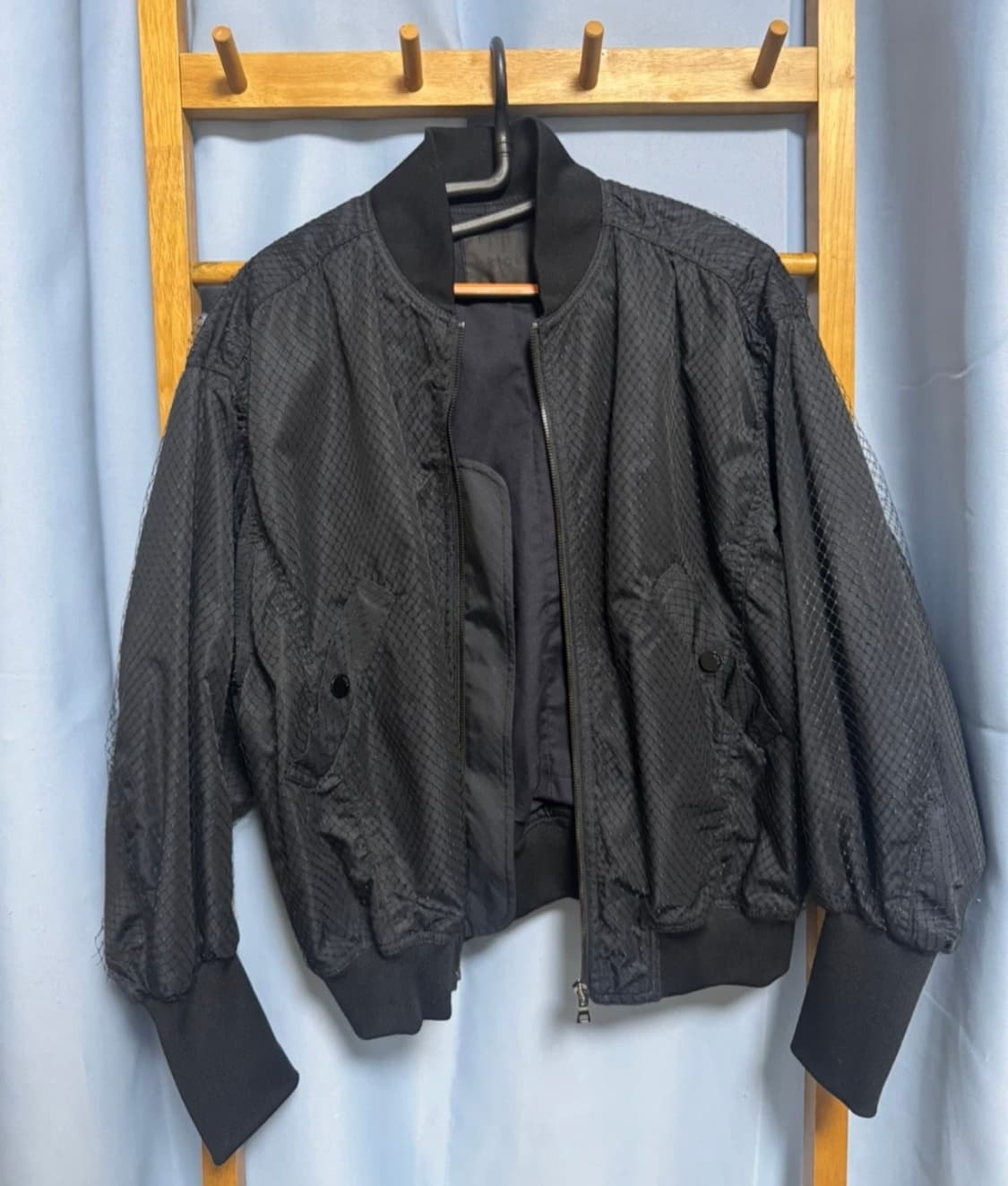 키옥 강기옥부띠끄 kiok 망사 그물망 블랙 봄버 자켓 바 상품이미지3