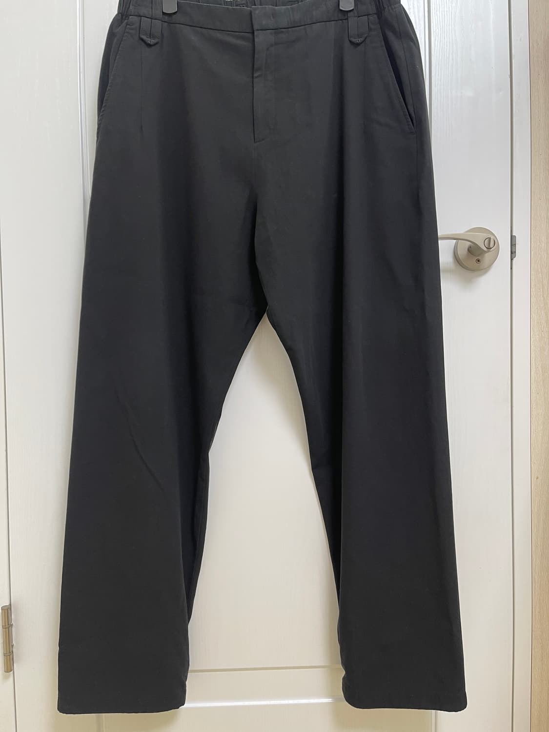 우영미 블랙 코튼 팬츠 50사이즈 상품이미지1
