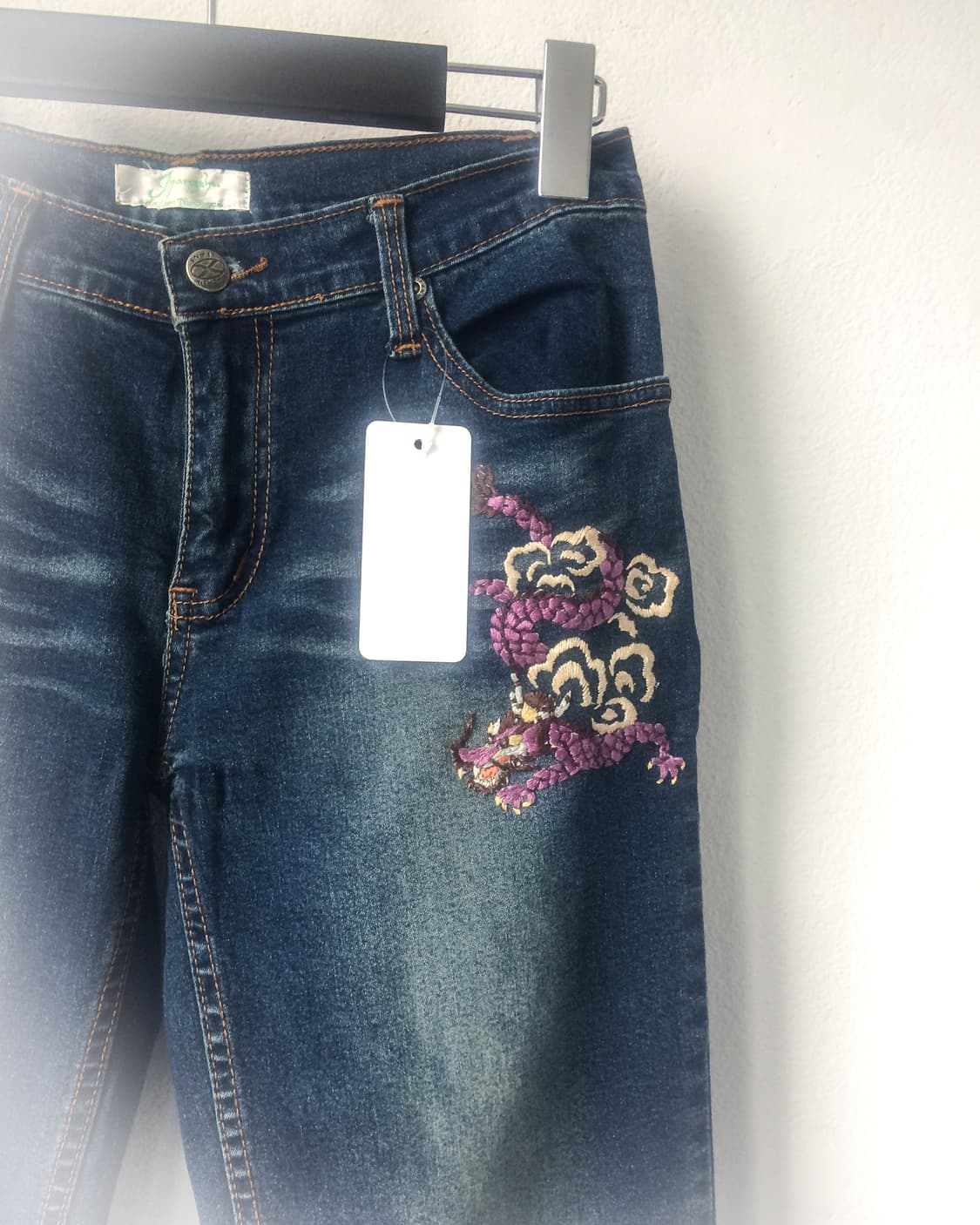Dragon needle work point denim pants 상품이미지3
