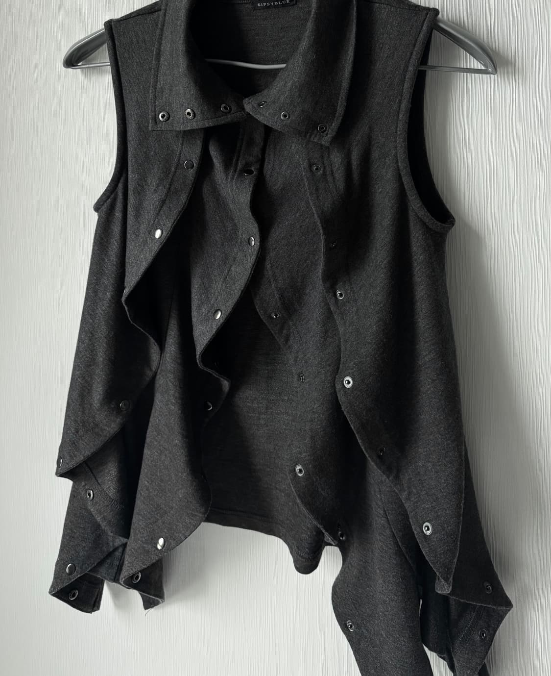 아카이브 하이넥 셔링 언발 이중버튼 베스트 조끼 y2k 갸루 펑크 상품이미지2