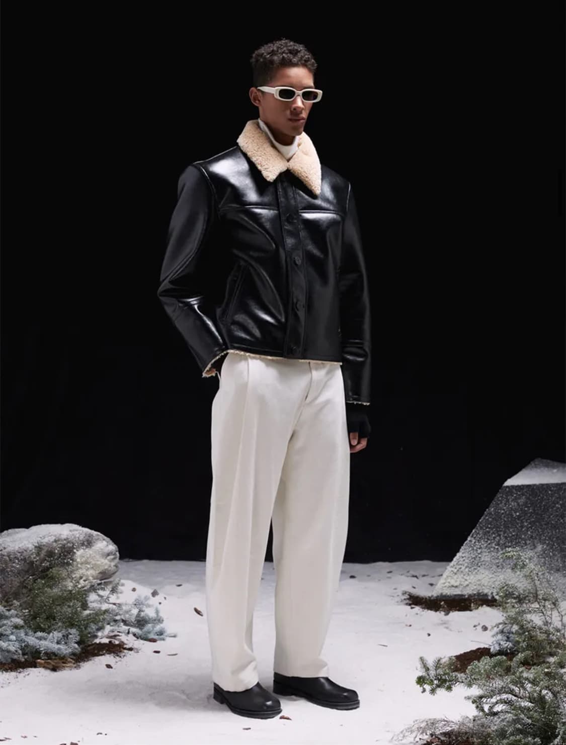 LEMARD 르마드 비건 레더 유광 무스탕 자켓 상품이미지1