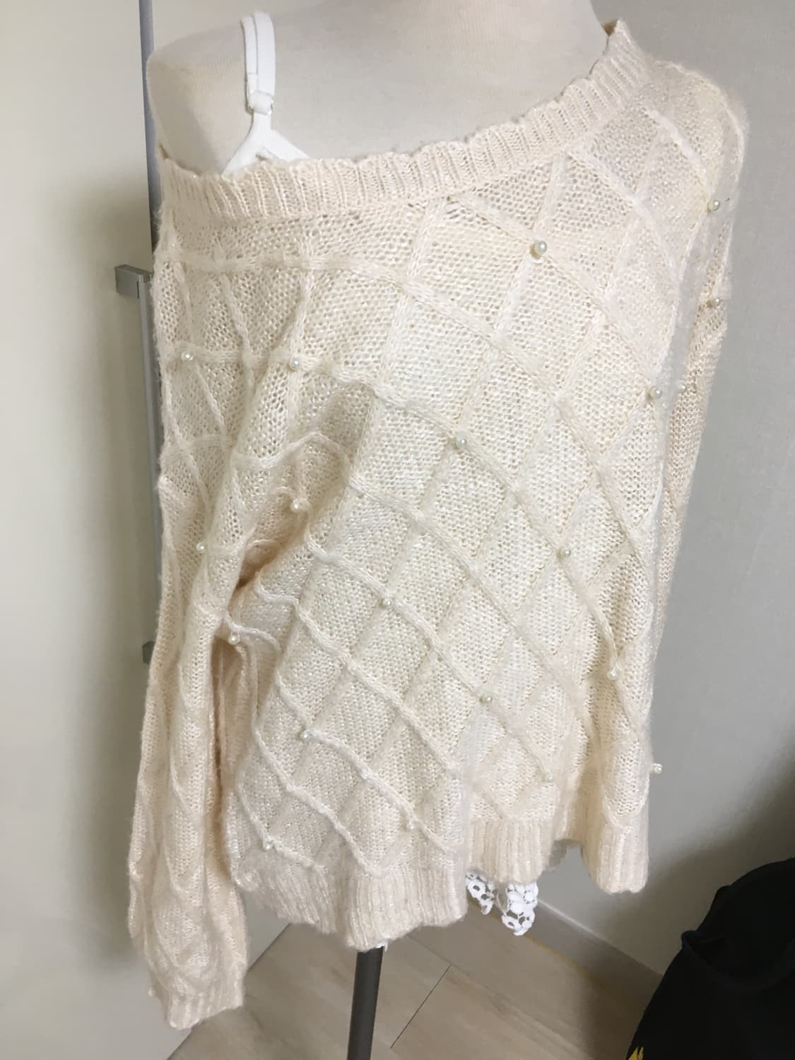 일본vtg 진주포인트 니트 상품이미지3