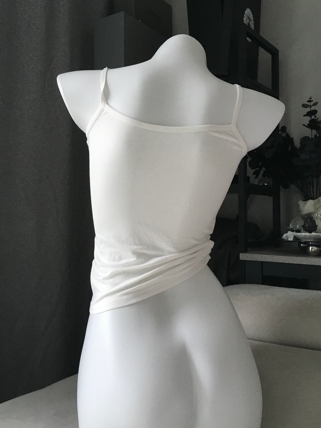 ༒ letter-printed shirring sleeveless 상품이미지3