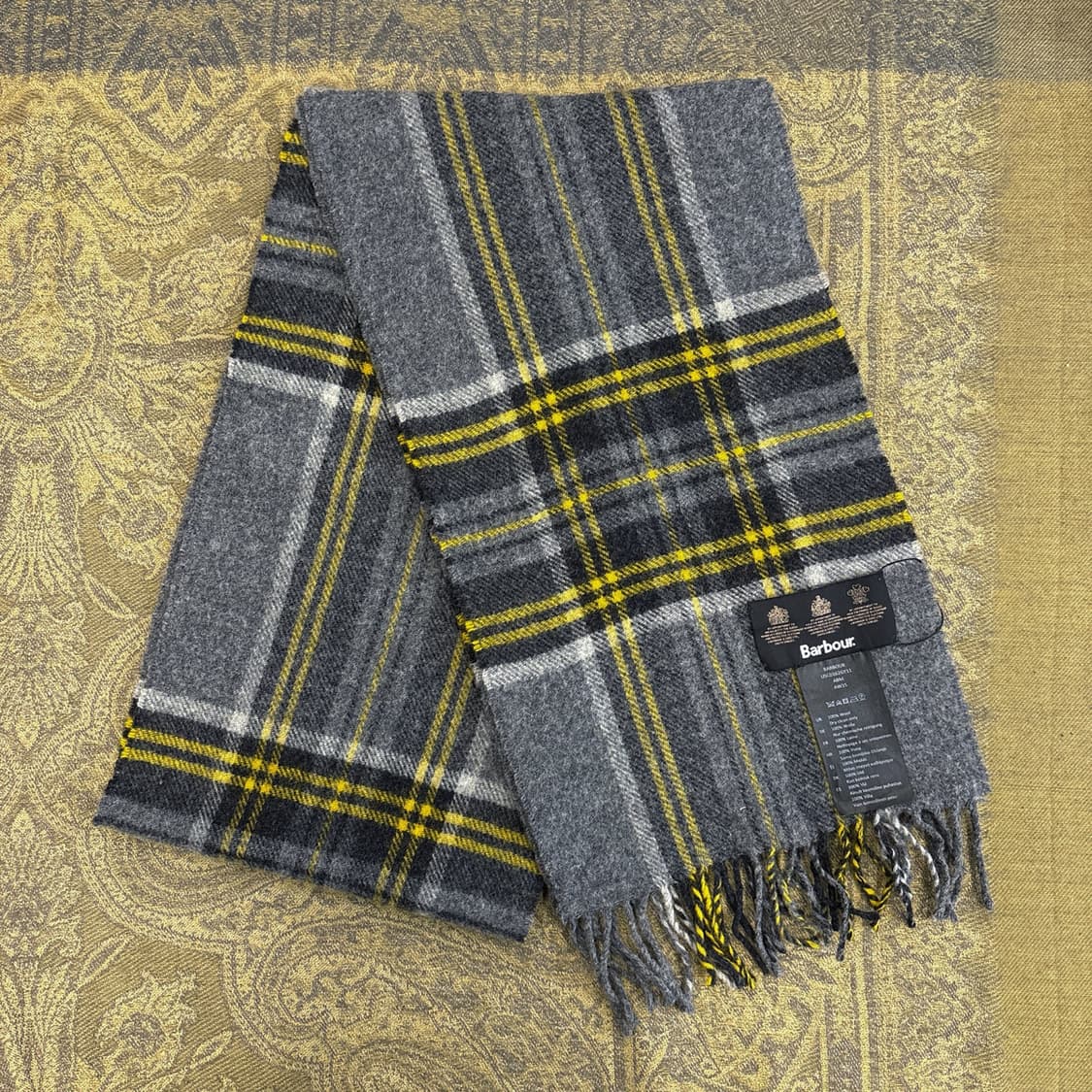 바버 헤어리 모던 옐로우그레이 타탄체크 울머플러 N267 상품이미지2